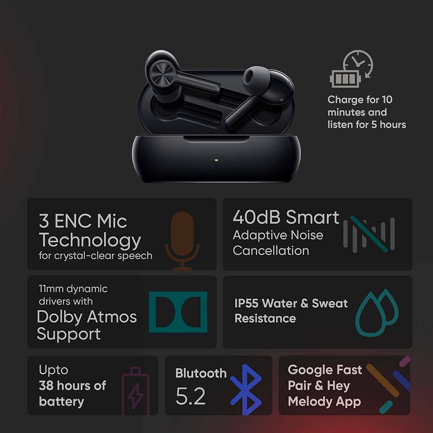 OnePlus Buds Z2 with Active Noise Cancellation - Image 2