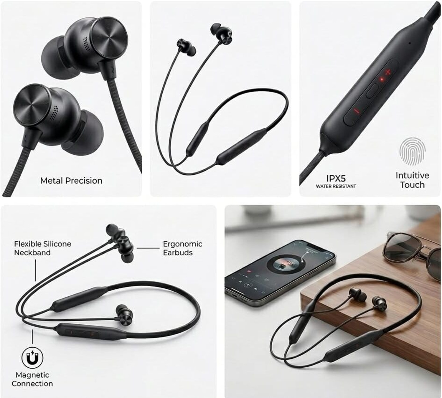 Image of bAot WirelessB2 Neckband Earphones Comes with 50Hrs Playtime HD Sound Comfortable Fit Bluetooth