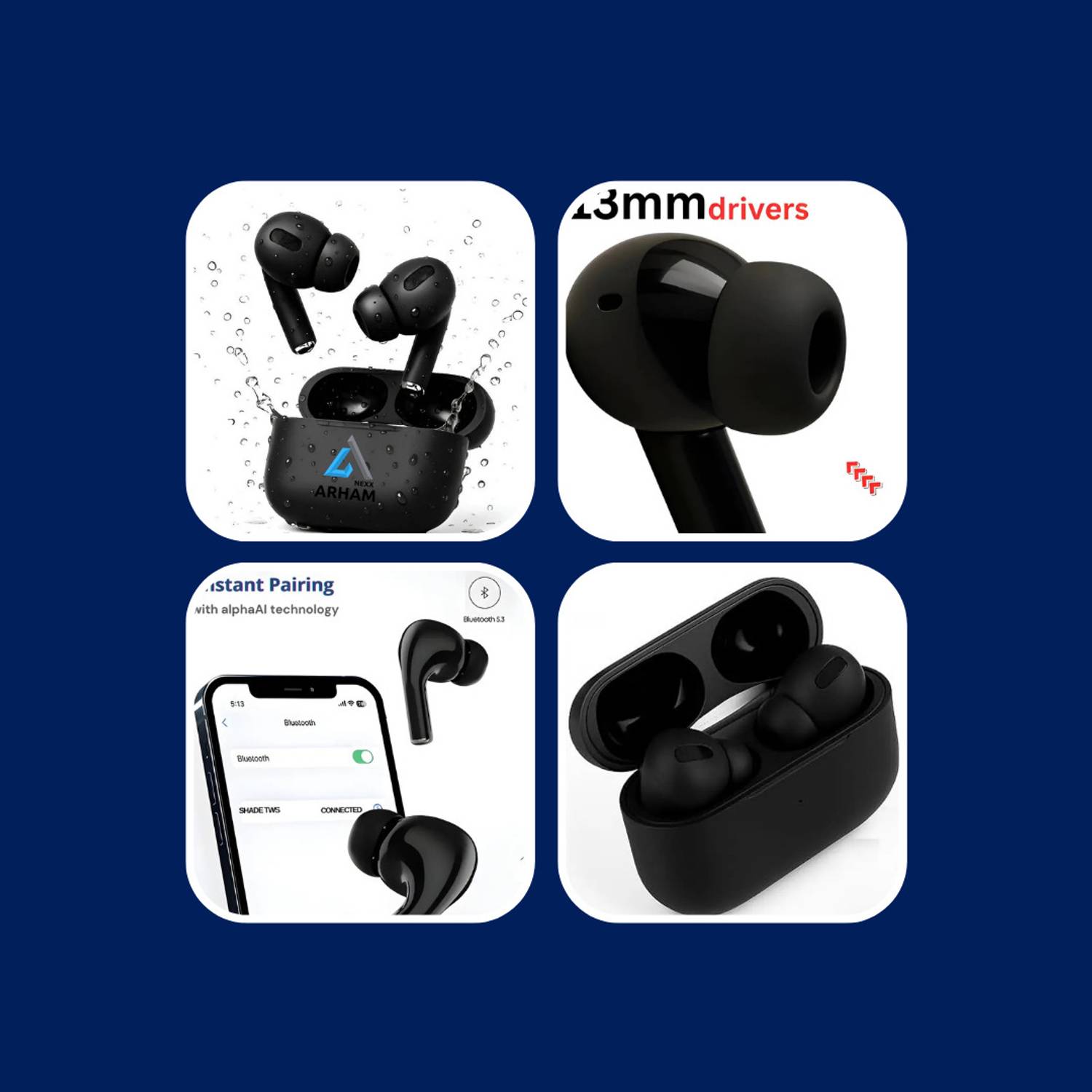 NEXX ARHAM True Wireless TWS Bluetooth Earbuds 10h Playtime - Image 3