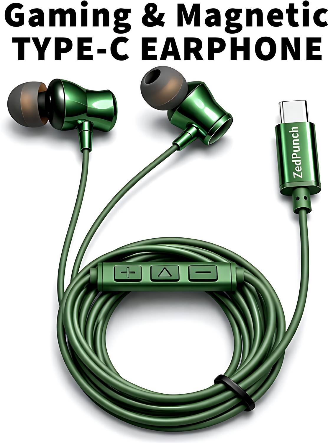 チャチャ丸　　E とD ZedPunch Type-C Magnetic Wired Earphones With Mic & Button Control
