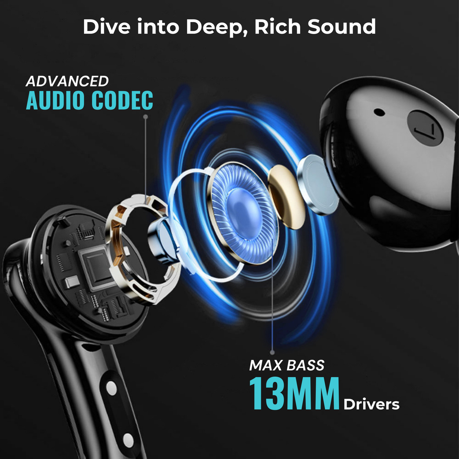 Image of OKNO XY16 Airbuds AI ENC ANC Active Noise Cancellation (~36dB), Deep Bass, IPX5 5.3V Bluetooth Gaming