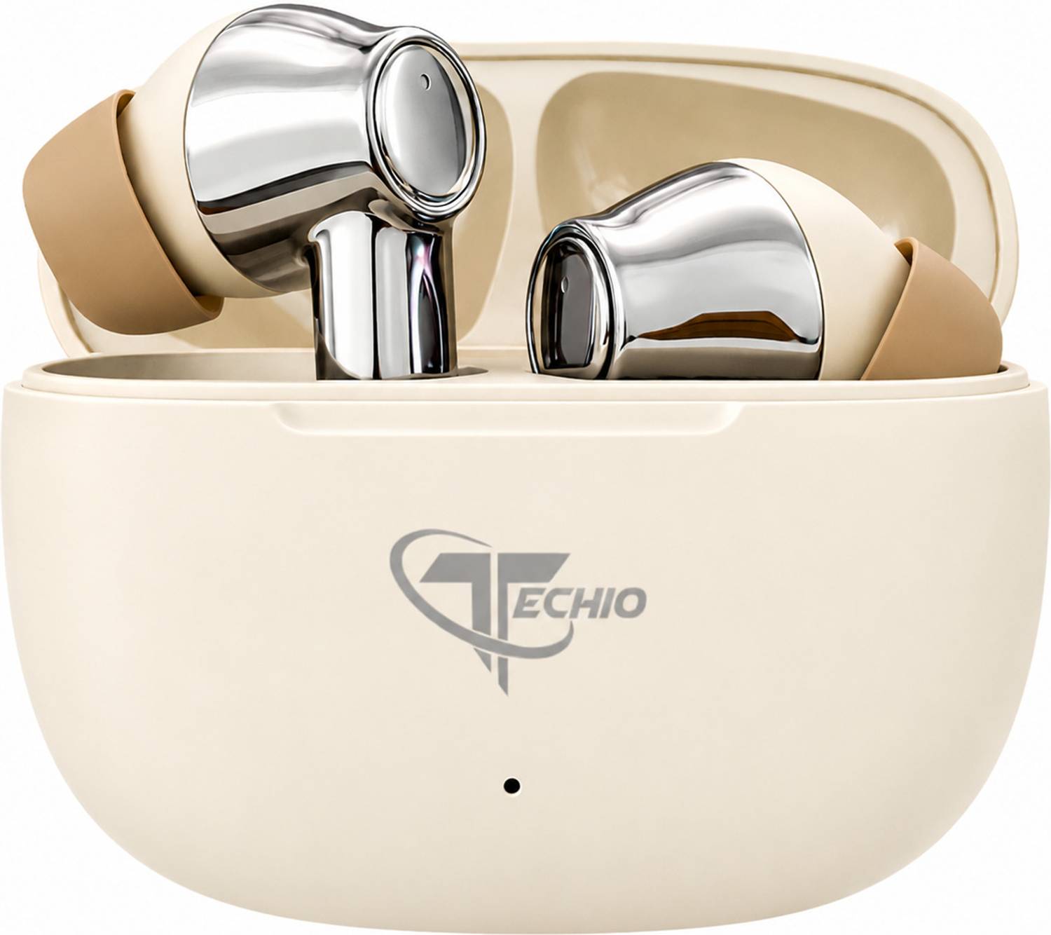 TECHIO AirBeats Wireless Earbuds with Dual Mic ENC for Clear Calls, 50H Playback Bluetooth