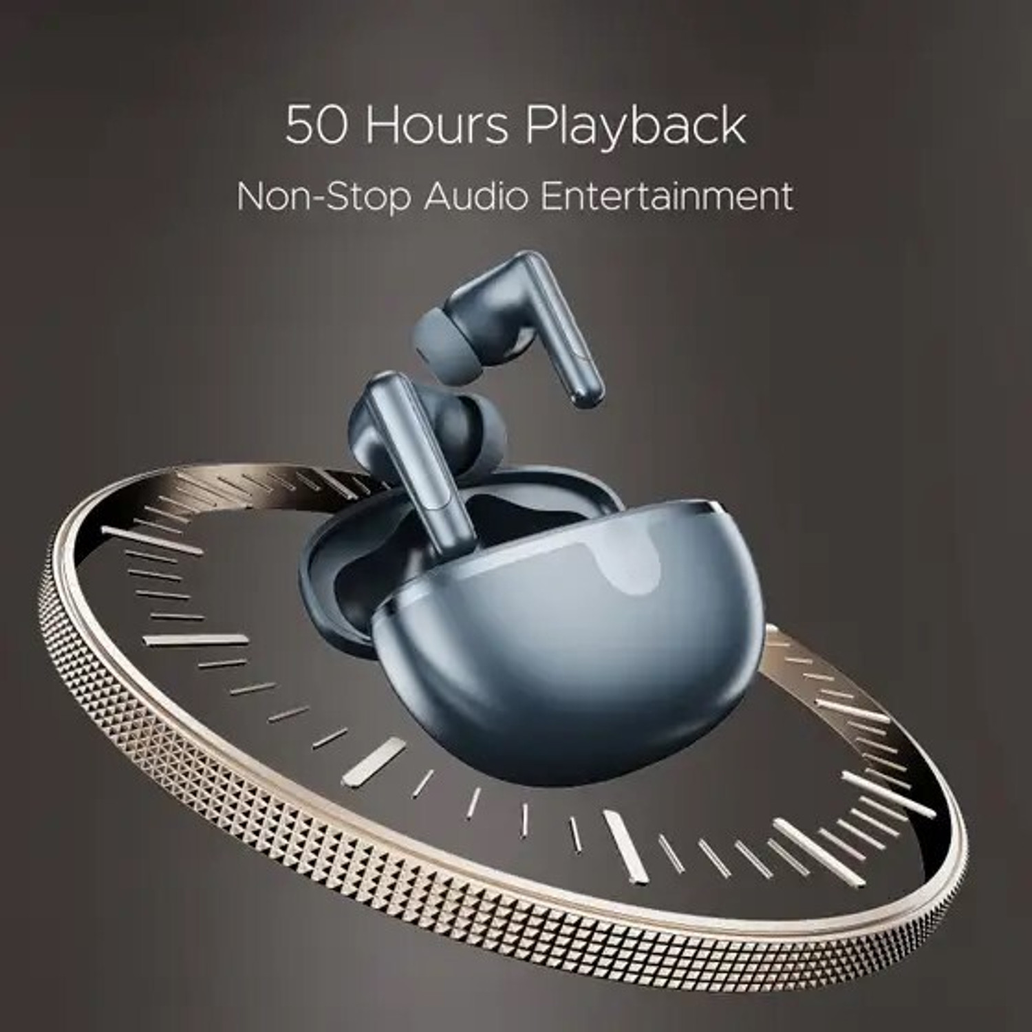 Image of CEHNO Airdopes 161 ANC Elite,ANC, 50 H Battery Bluetooth Headset (Blue, True Wireless)