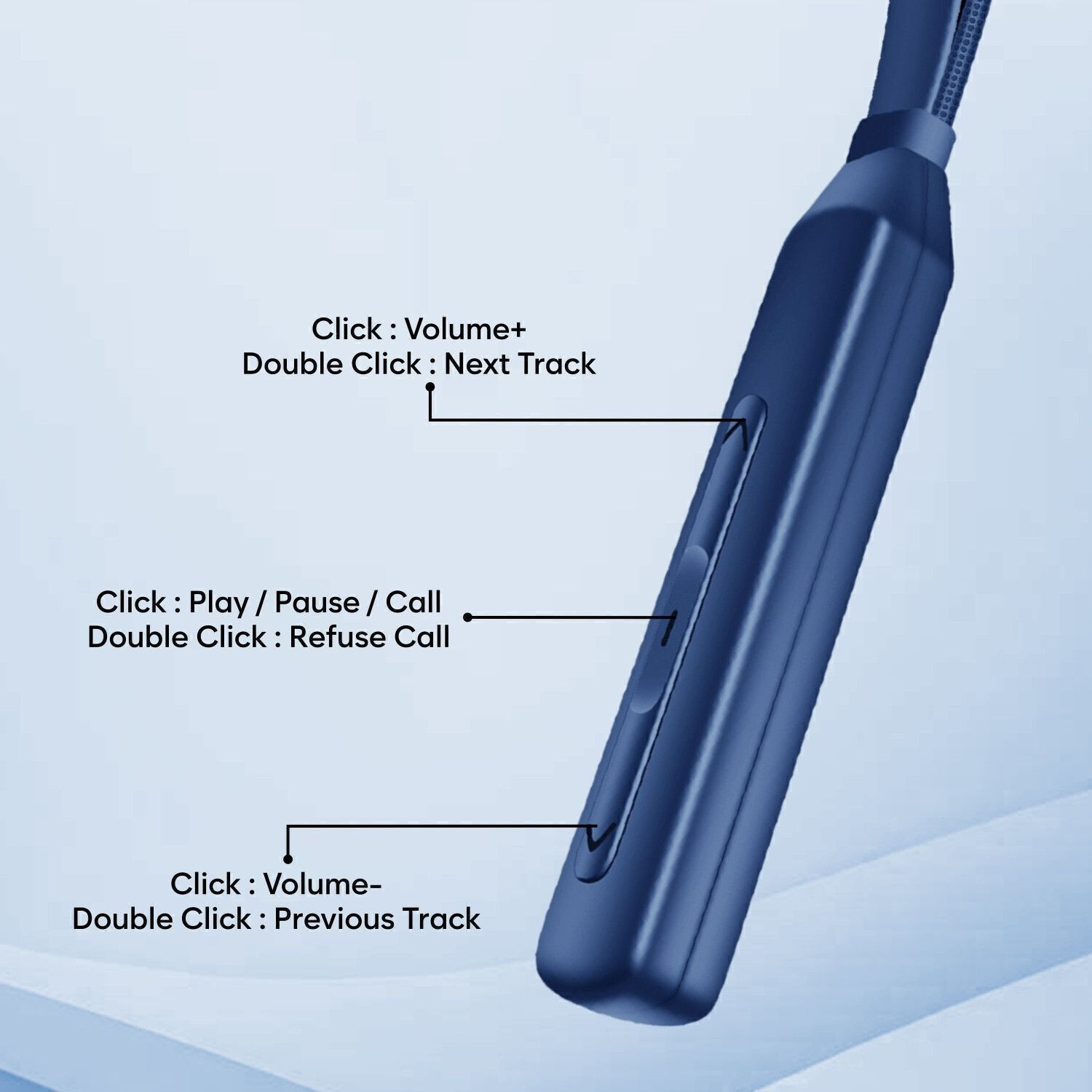 Image of TP TROOPS Wireless in-Ear Neckband Earphones, 10mm Drivers, Above 20 Hrs Playtime Bluetooth & Wired