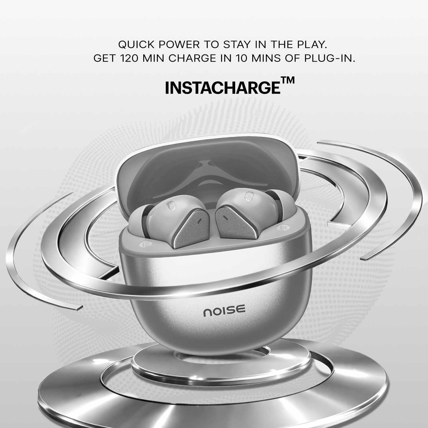 Image of Noise Buds Vector with Hi-Res, LDAC, Quad Mic ENC,Instacharge, BTv5.3 with HyperSync Bluetooth