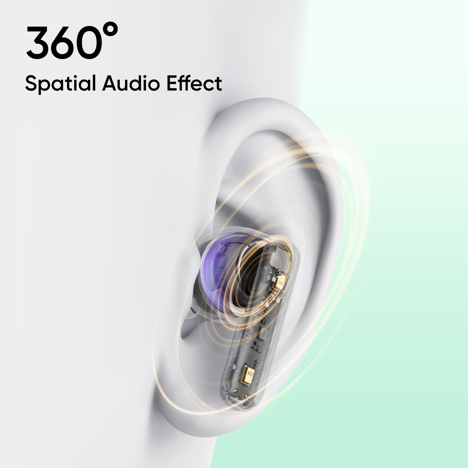 Image of realme Buds T310 with 12.4mm Driver, 46dB ANC, Spatial Audio and upto 40 hours Playback Bluetooth Headset (Dome Green, True Wireless)