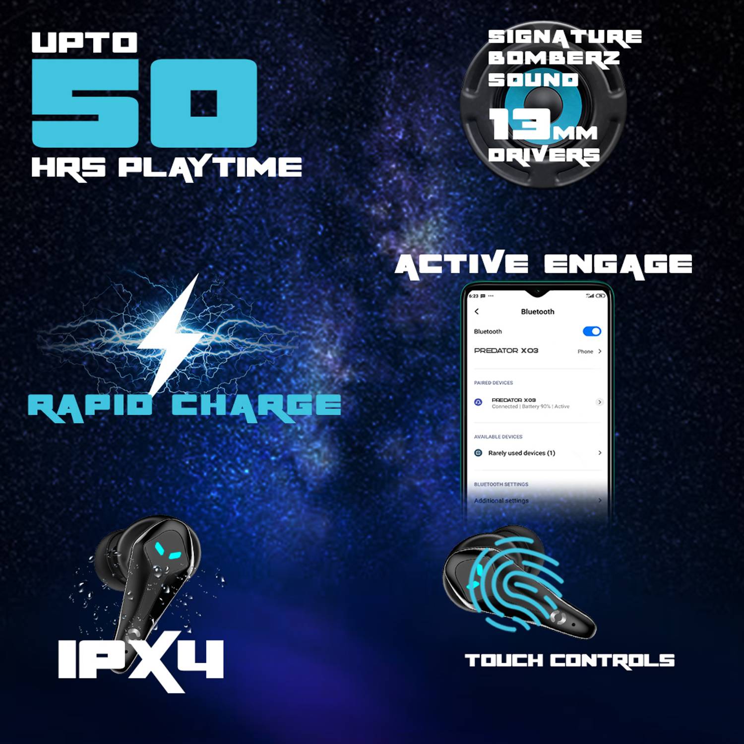 HOPPUP Predator Xo3 Gaming Earbuds - Image 2