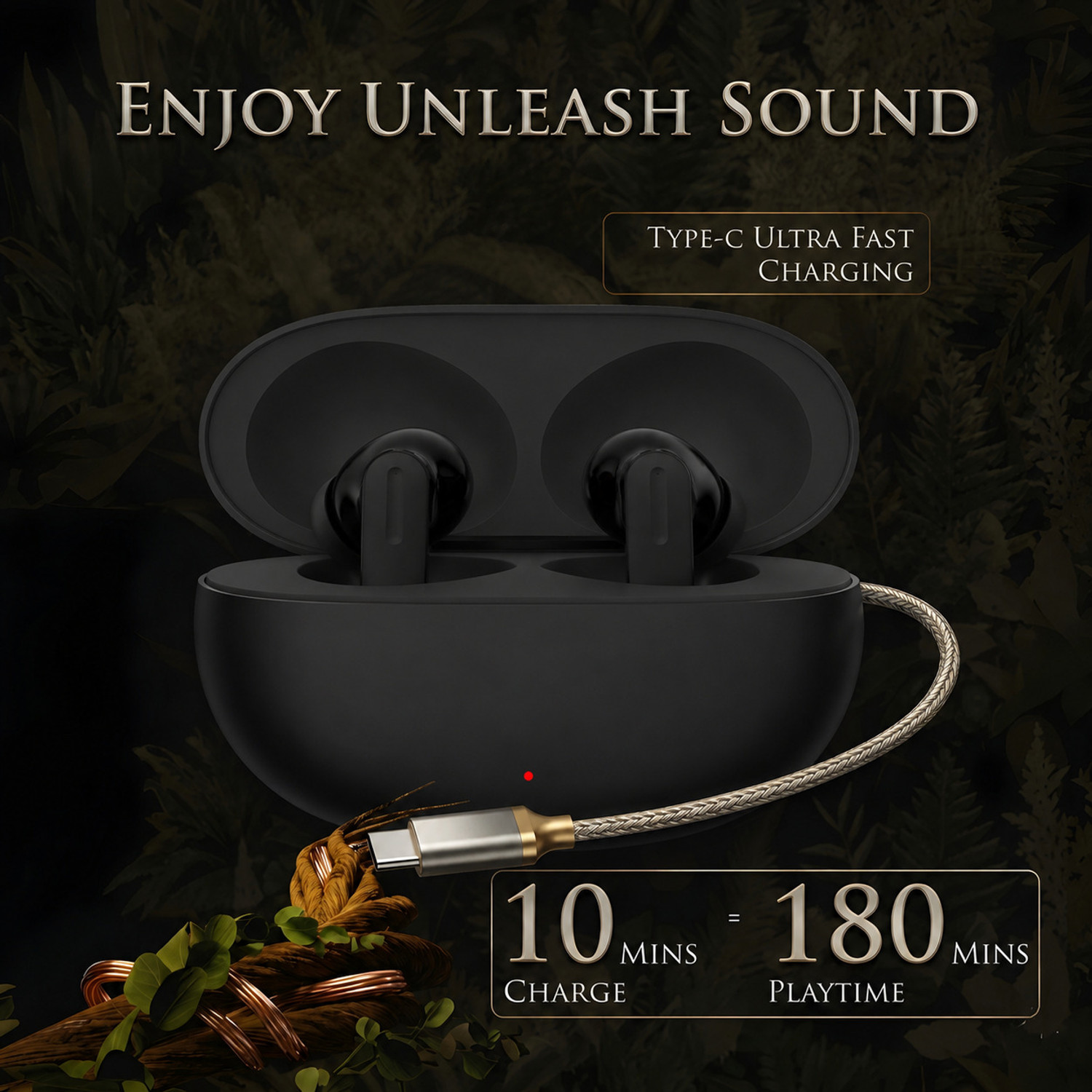 Image of TOCSIN Cord Buds 3pro TWS Earbud, 10min charge for 8hr Music, 3D Audio-1 Bluetooth Gaming