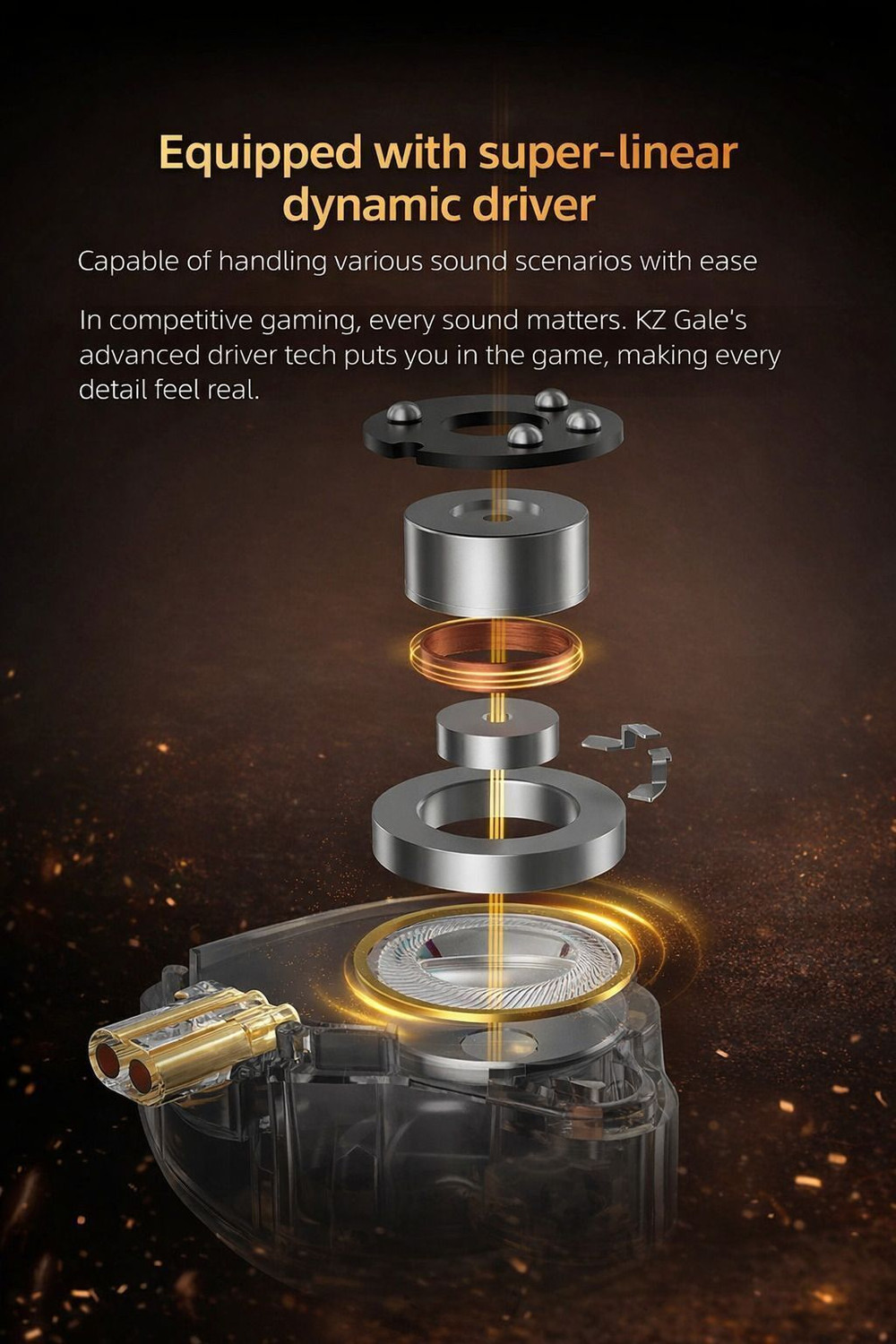 Image of KZ Gale Super Linear Dynamic Driver Gaming IEM Wired