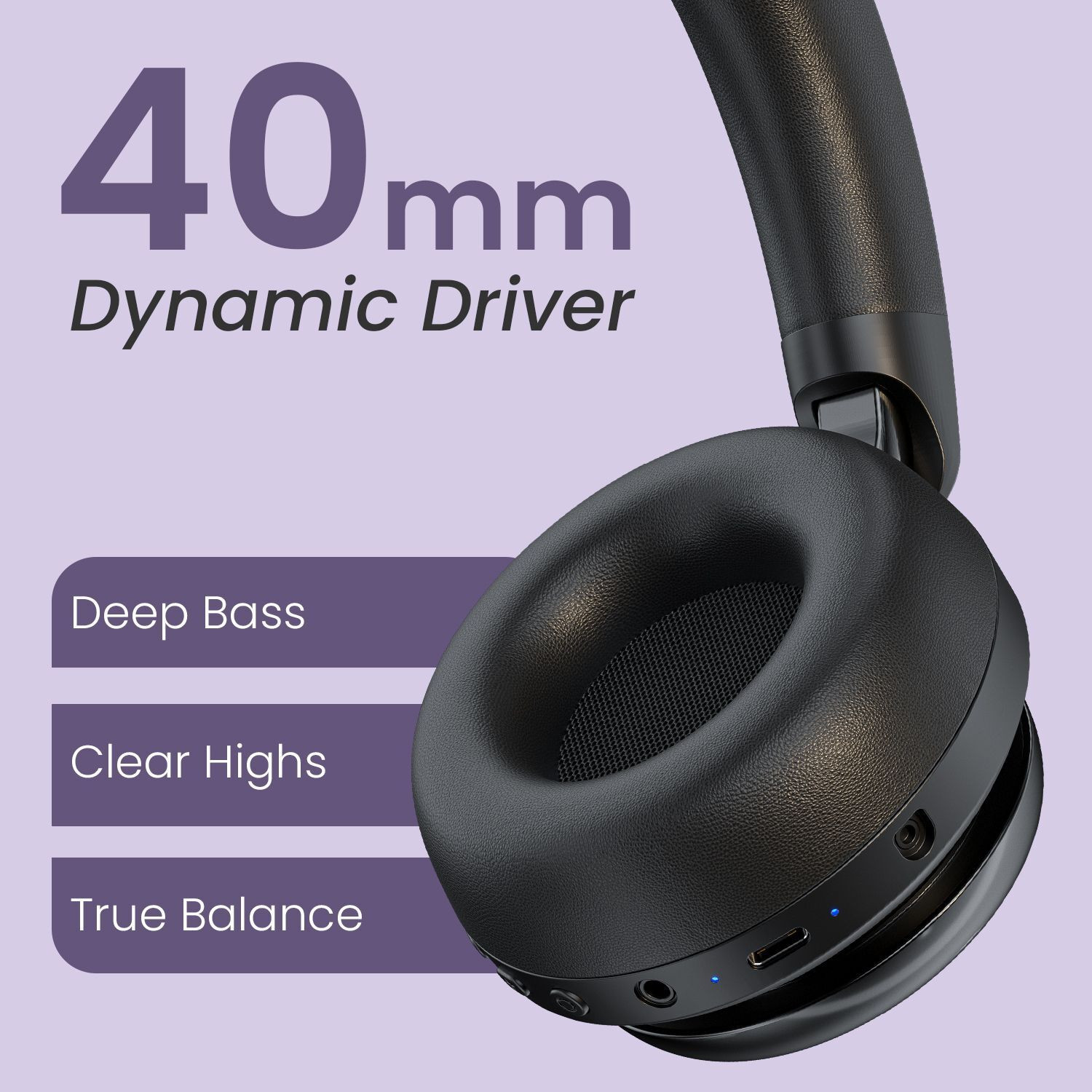 Image of Portronics Muffs M7 Over Ear Headphone, USB-A & Type C 2.4Ghz Receiver,Detachable Boom Mic Bluetooth