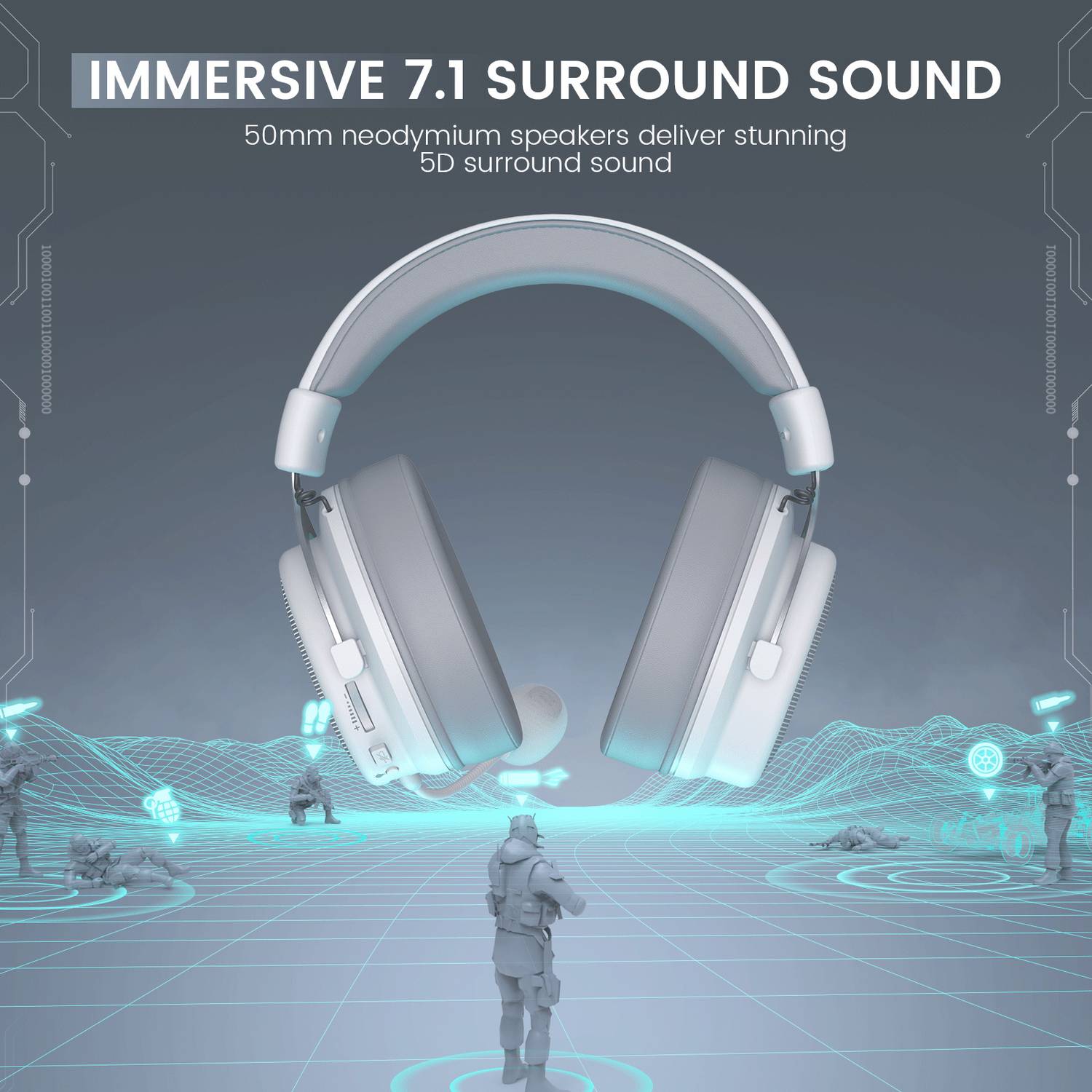 EKSA E900PRONCMW Wired Gaming Headset White - Image 2
