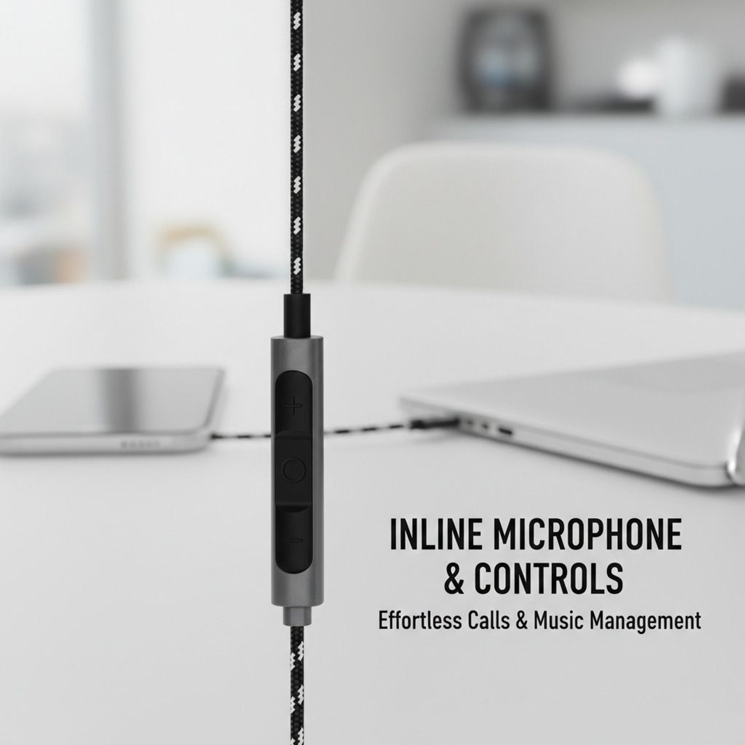 Image of VoiDrop Type-C Wired in Earphone with HD Mic for Deep Bass & Clear Sound Calling Braided Wired