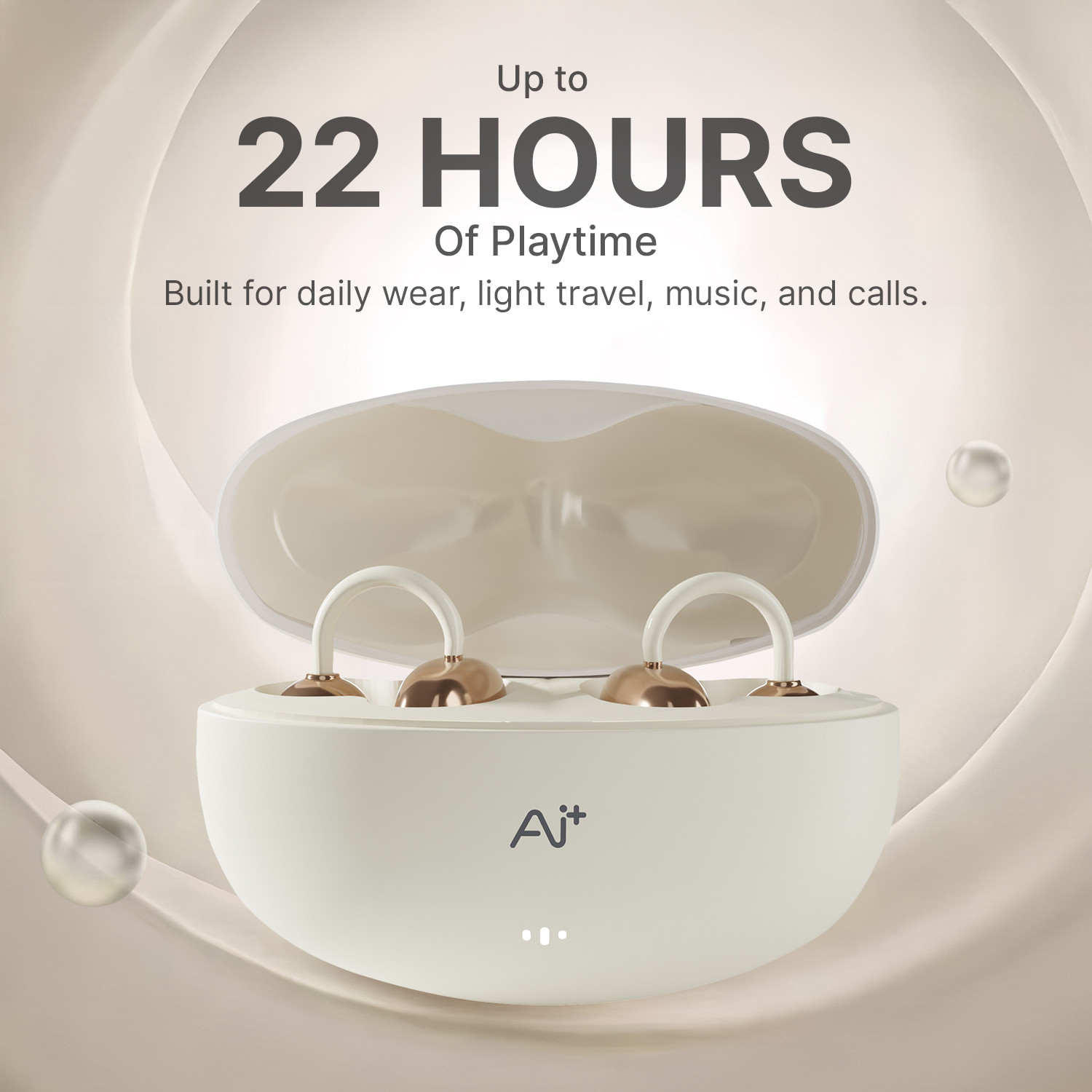 Image of Ai+ NovaPod Clips 22H Playtime, Ultra-Light, Dual Mic, IPX4, Stylish Attachments Bluetooth
