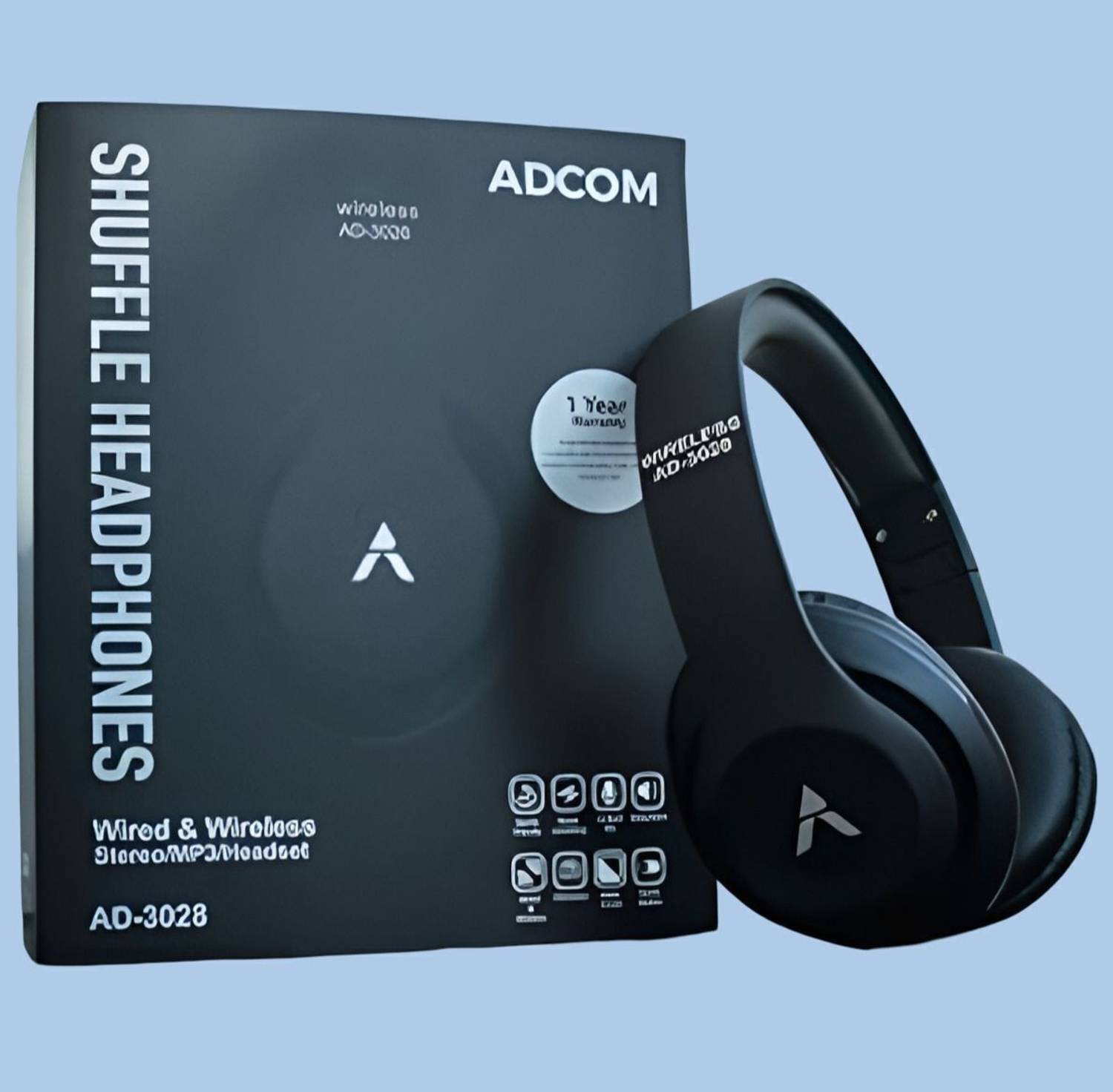 ADCOM GYM Edition Pro ANC BT Headphone 60H Battery Studio Quality Audio Boom Music Bluetooth & Wired
