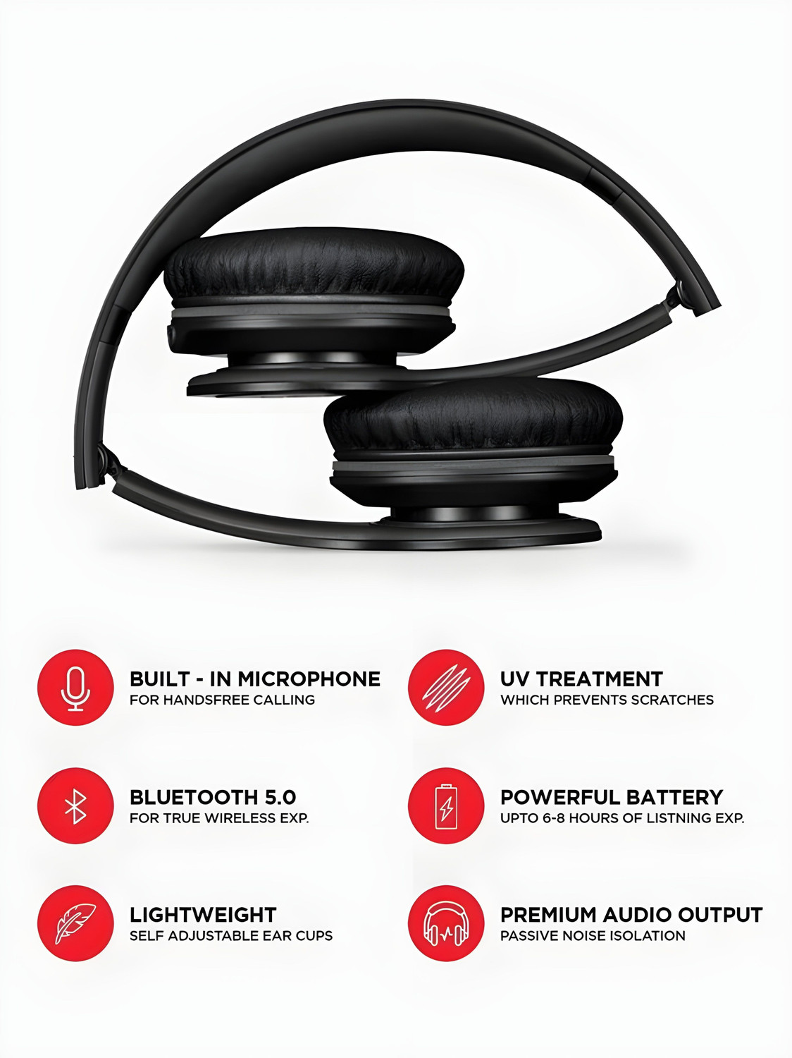 Image of Zafar Around-Ear Bluetooth Headset for Gaming with Intense Heavy Bass V6 Bluetooth & Wired