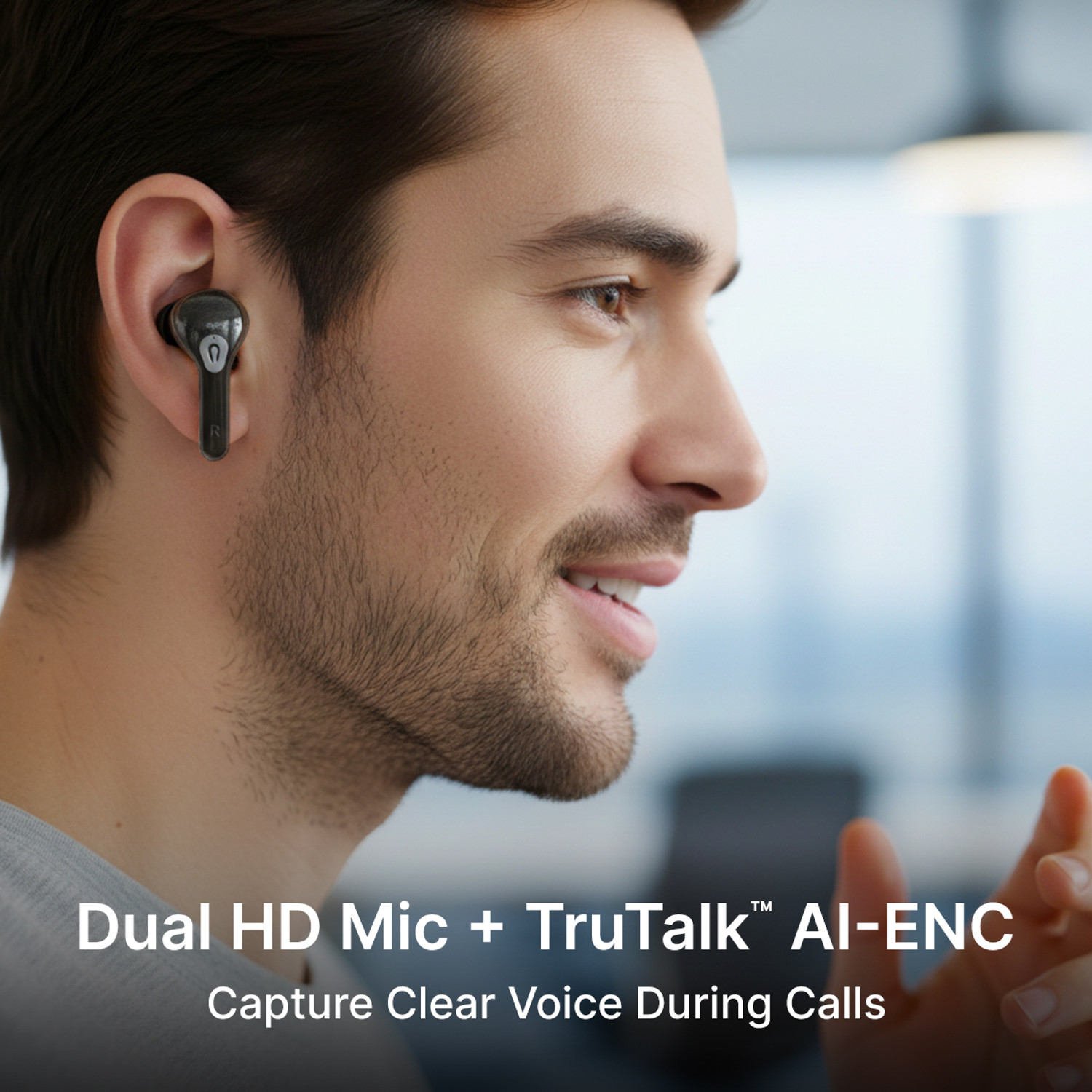 Image of PTron Bassbuds NX TWS w / Touch Screen, 55hrs Playtime, HD Mics & AI-ENC Clear Calls Bluetooth