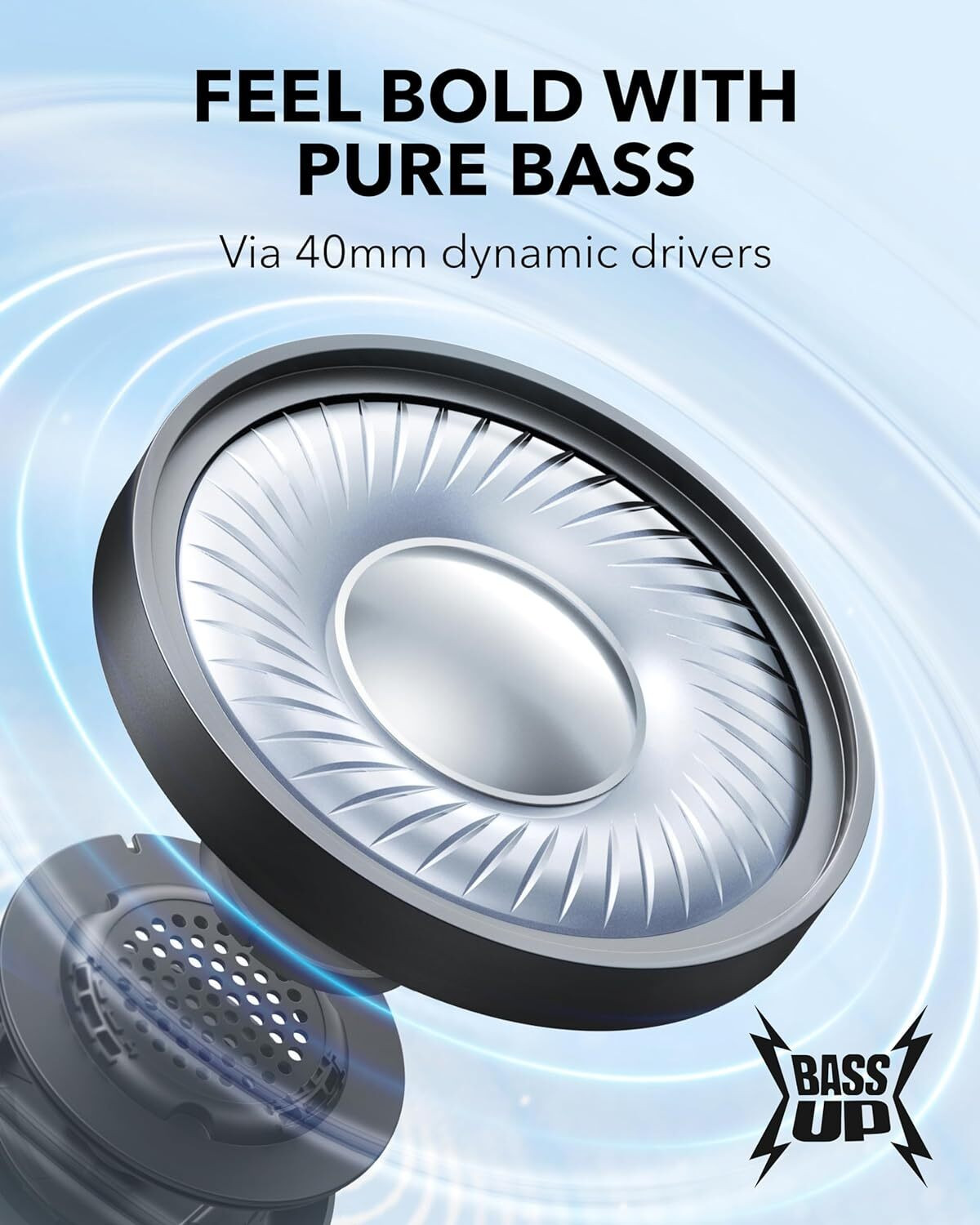 Image of soundcore by Anker H30i OnEar Headphone with 40mm pure bass drivers,70 Hrs battery,Dual connection Bluetooth