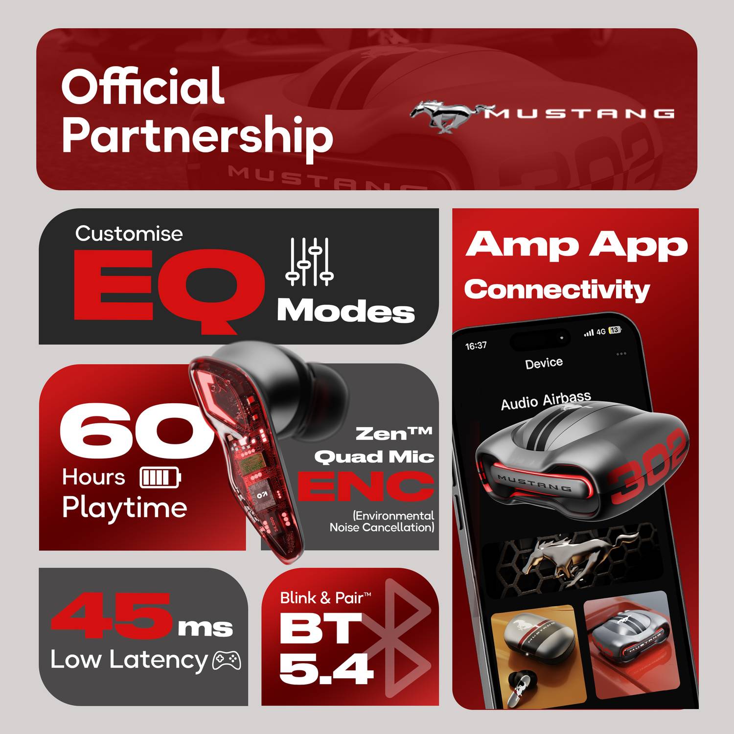 GOBOULT Mustang Torq 60Hrs Bluetooth Headset - Image 3