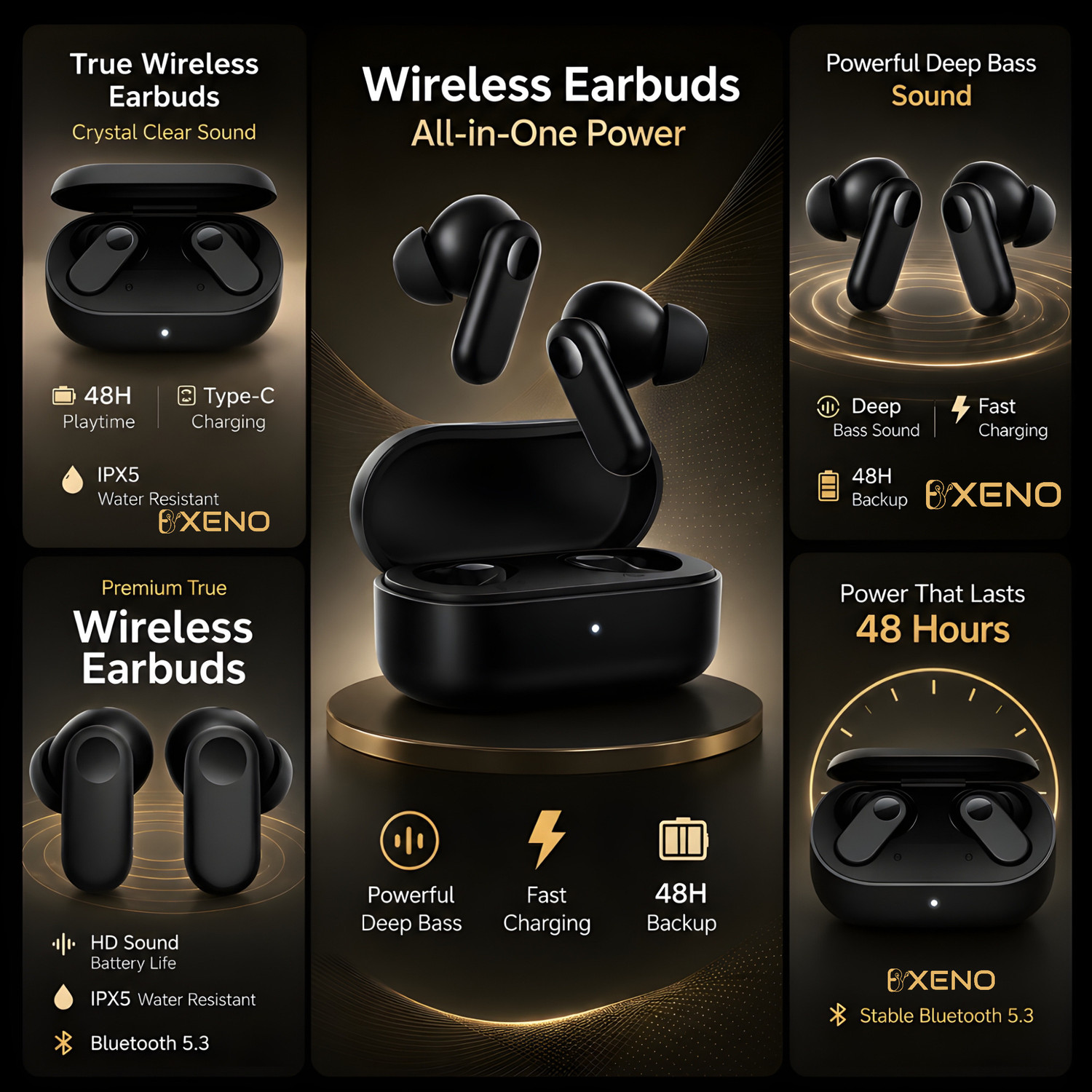 Image of Bxeno True Wireless Earbuds Nord 2CE Earbuds with Mic 2r, 12.4mm Drivers[8] Bluetooth