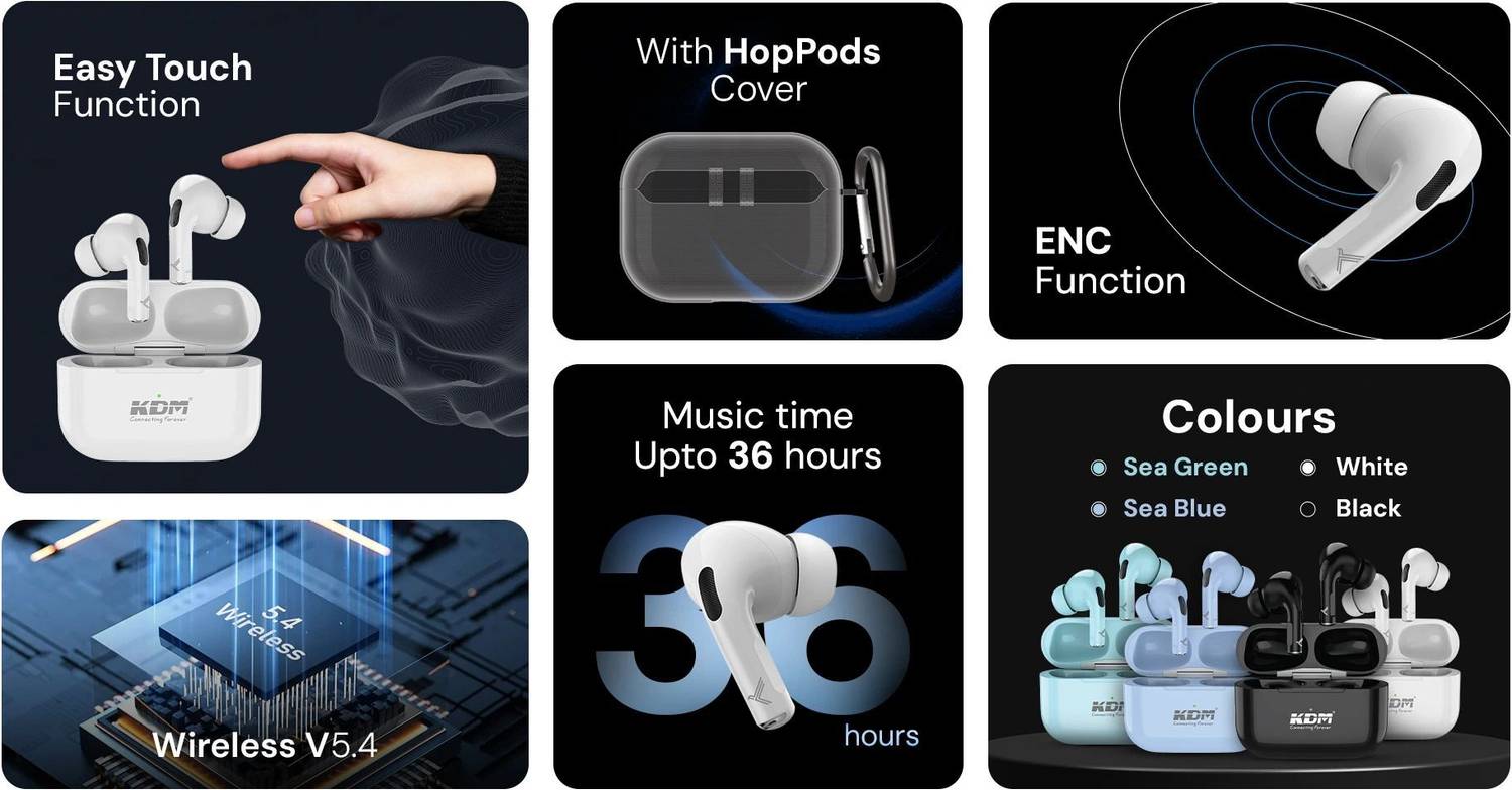 KDM A1 HopPods Bluetooth Blue - Image 4