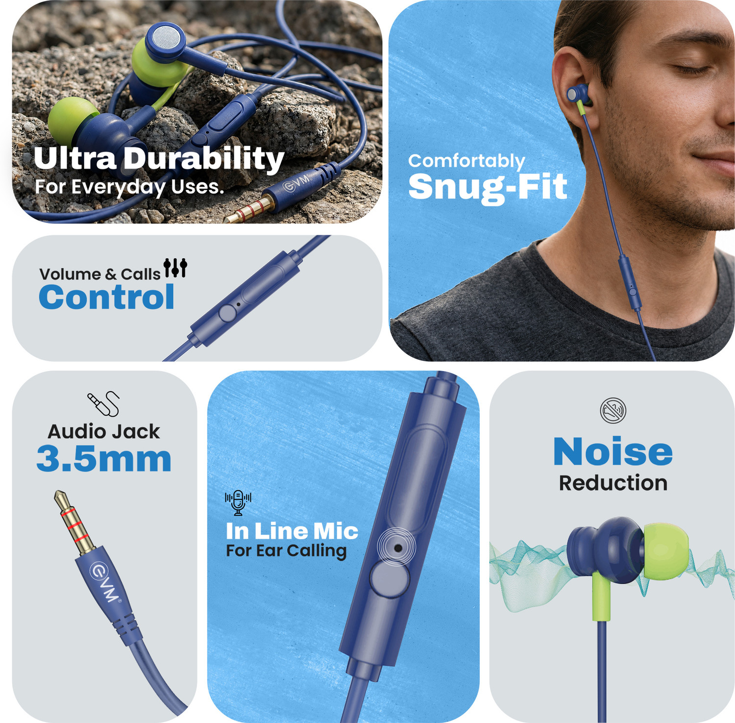 Image of EVM 3.5mm Jack Wired Earphone - Stereo Sound Wired