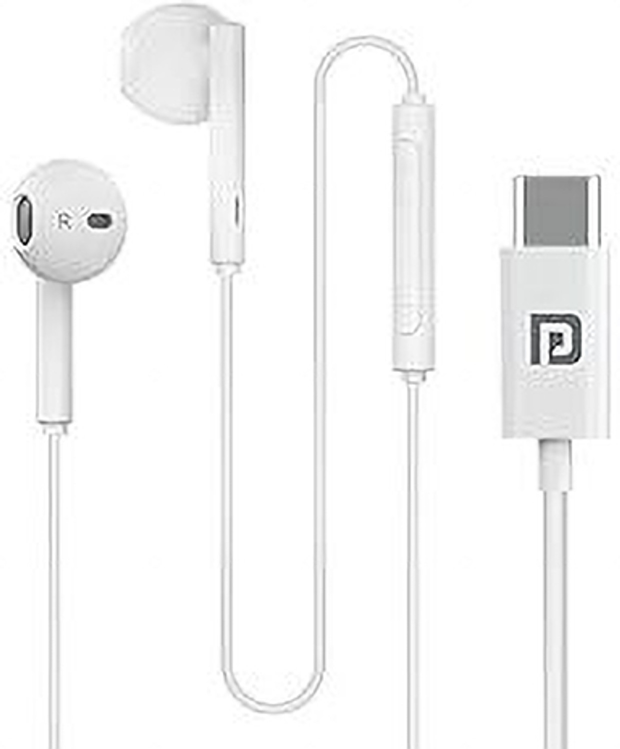Image of Portronics Conch Theta C Type C Wired Earphone With HD Quality Wired Headset (White) Wired