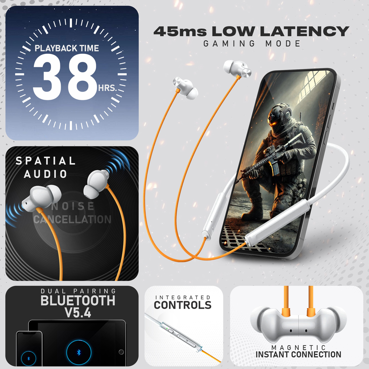 Image of TSEL Buds Wireless 5 with 50dB ANC, 360 degree Spatial Audio, IP55 and 38hrs Playback Bluetooth