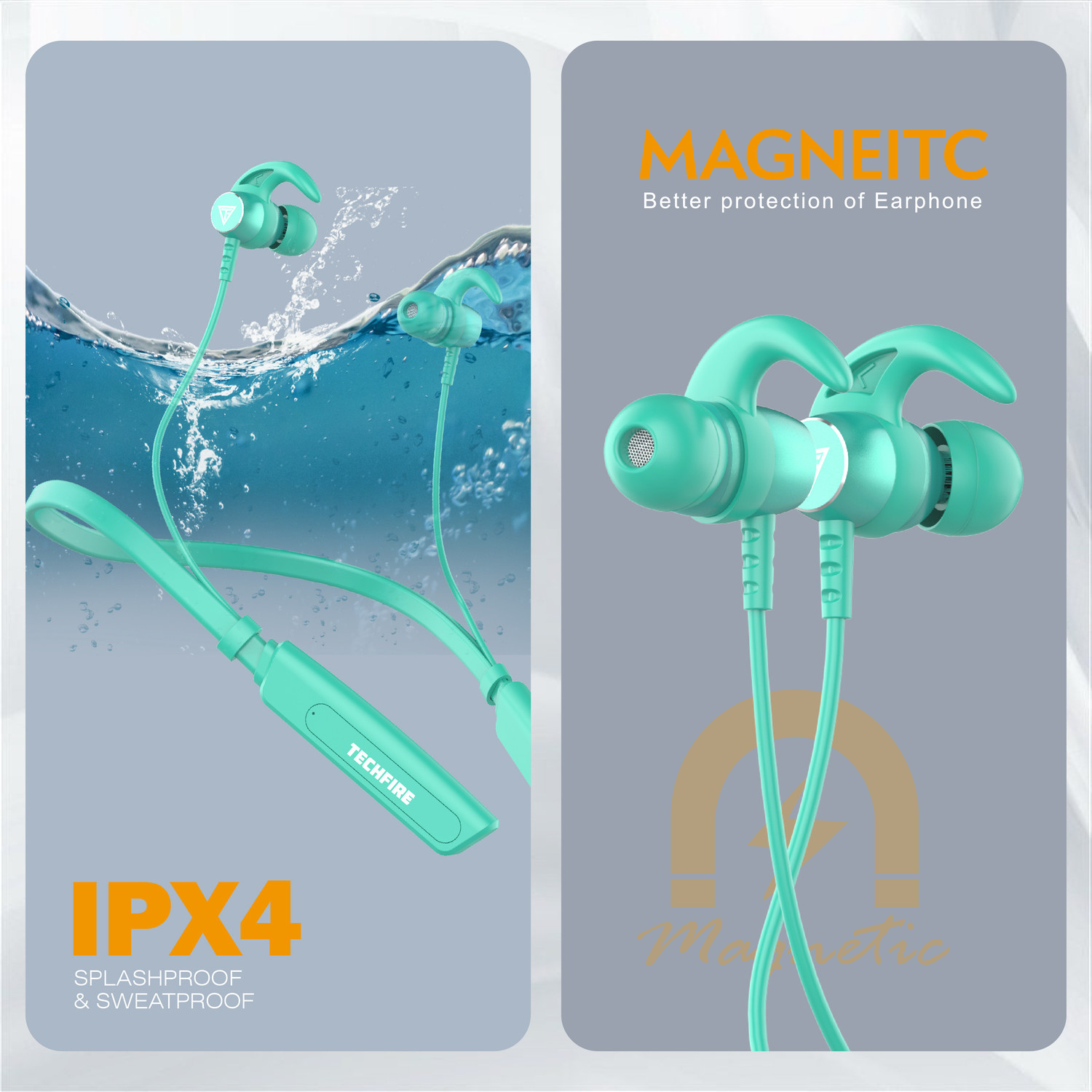 Image of TECHFIRE Fire 500v2 Neckband hi-bass Wireless headphone Bluetooth