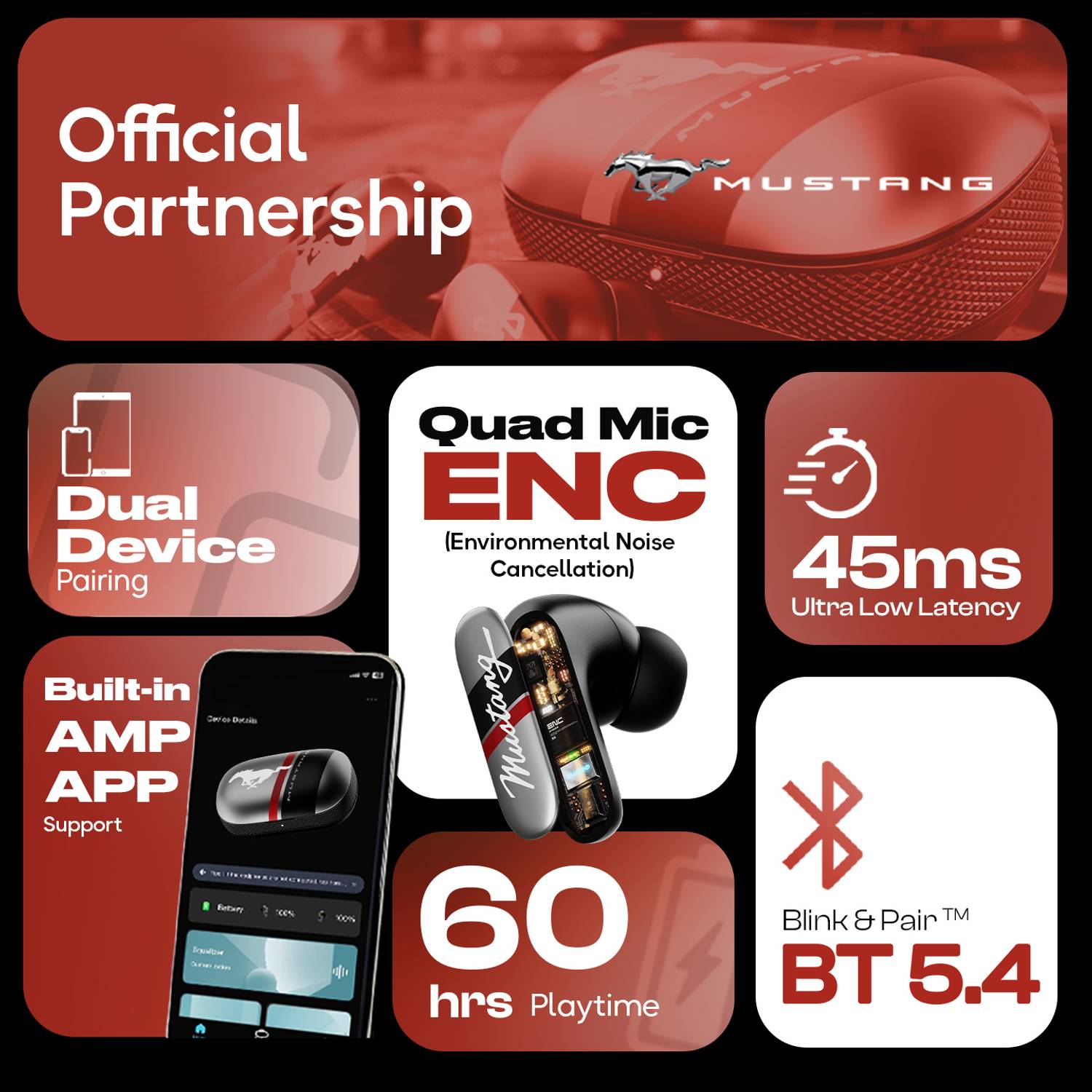 GOBOULT Mustang Dyno 60Hrs Bluetooth Headset - Image 4
