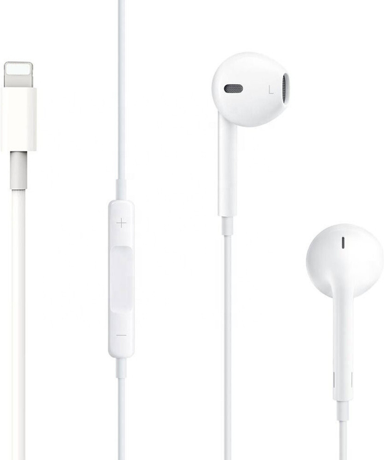 Image of Muvit Lightning Stereo Headphones for iPhone 14 13 12 11 Pro Max X XS 8 Wired Headset (White, In the Ear)