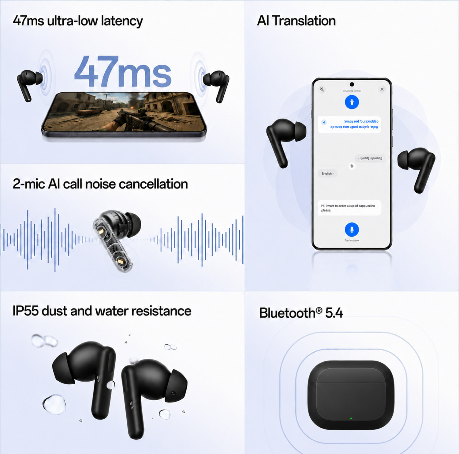 Image of QABILA ON PLUS Cord Buds 3r TWS Earbuds up to 54 hours Playback Bluetooth Bluetooth