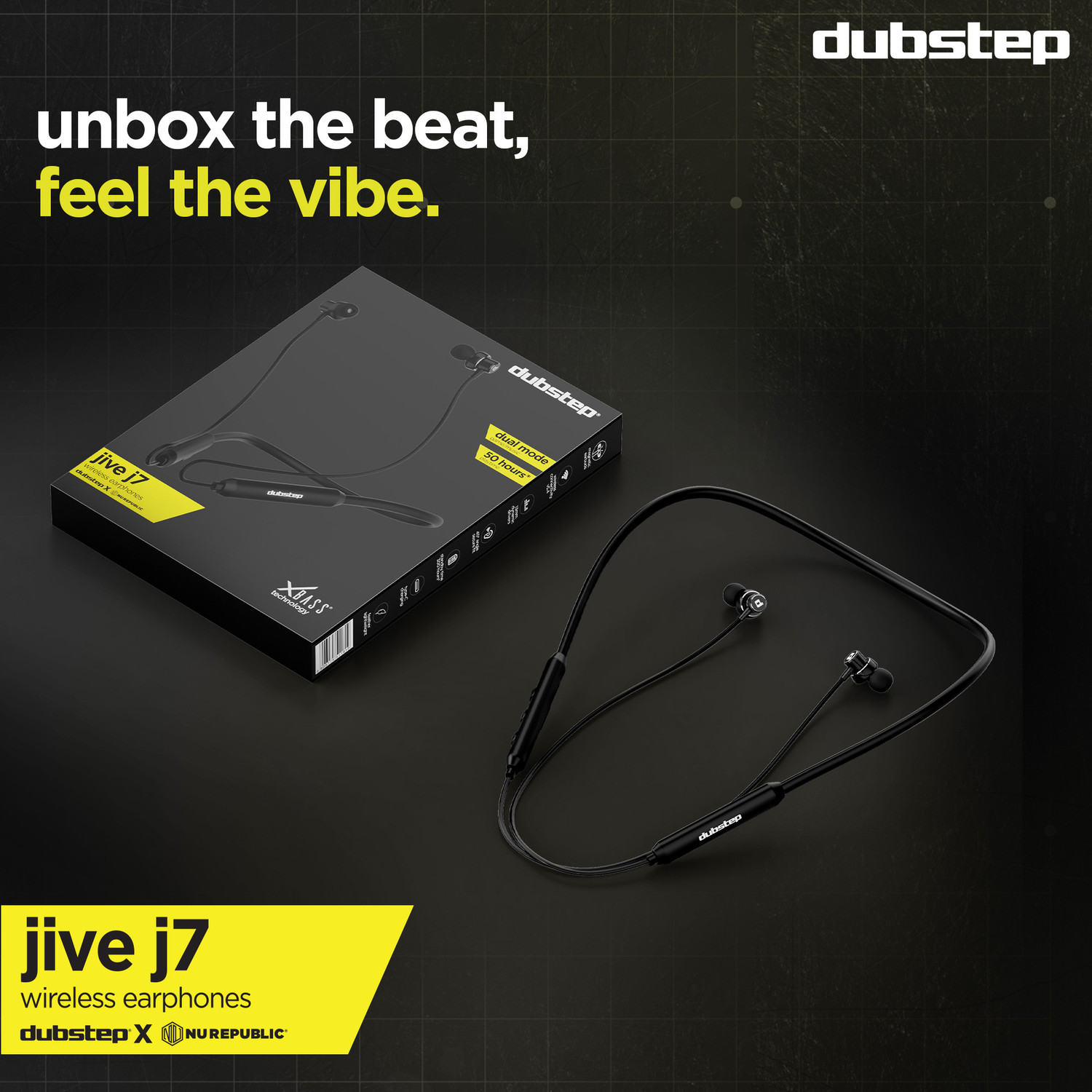 Image of Dubstep Jive J7 with 50 Hrs Playtime, 13mm Dynamic Driver, ENC Mic, Type-C Fast Charging Bluetooth