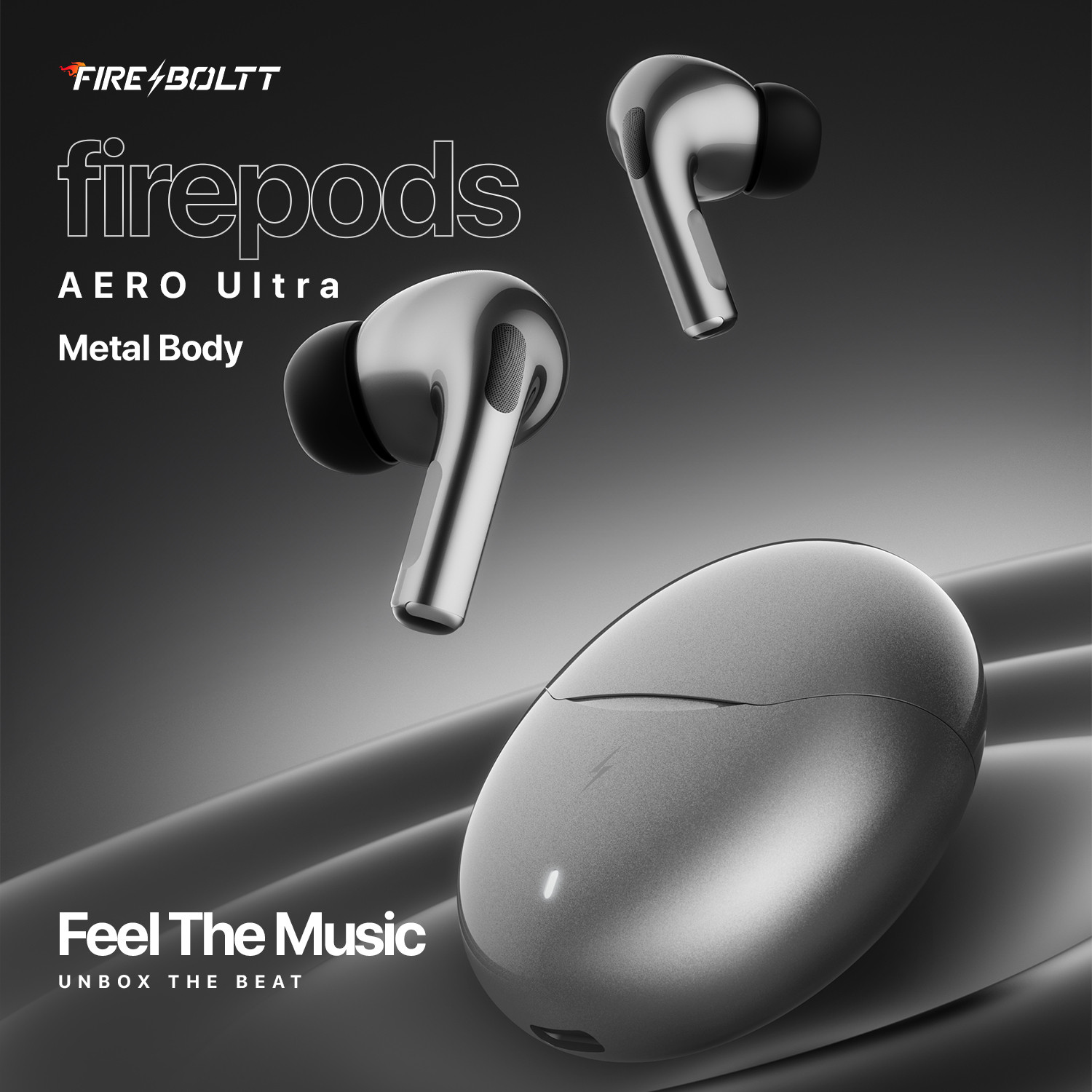 Image of Fire-Boltt Aero Ultra TWS Earbuds, Custom EQ Profiles, 50H Battery, Quad Mic ENC, BT 5.4 Bluetooth