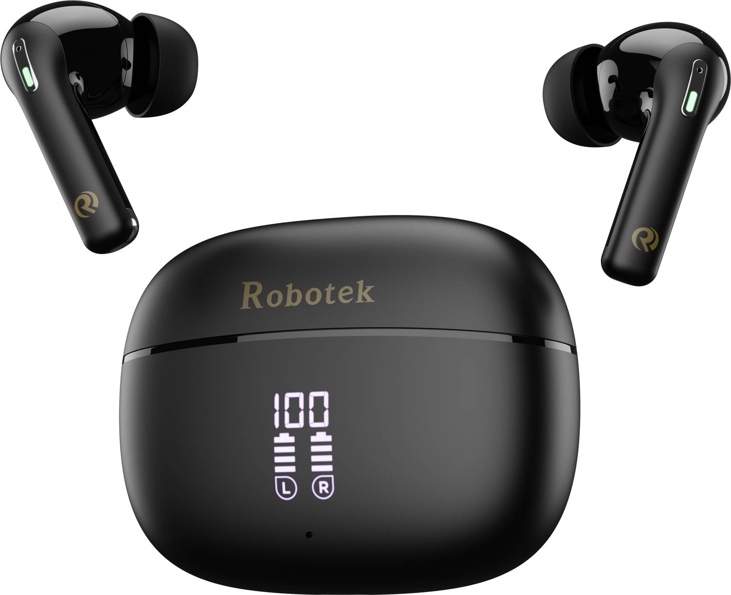 Robotek Airmute True Wireless Earbuds, 40H Playtime, ANC + ENC Inbuild Bluetooth