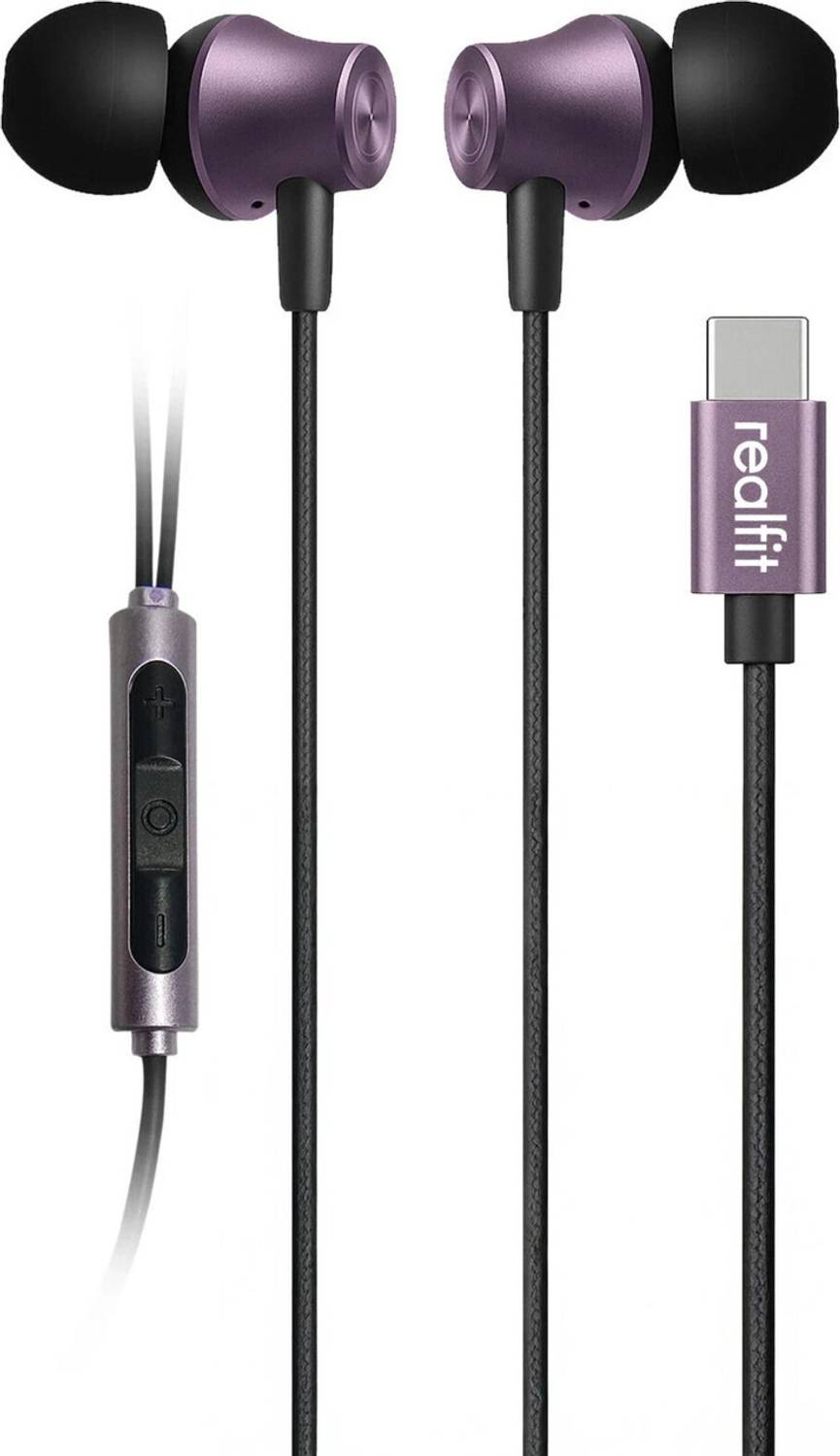 REALFIT Type C Earphones 10mm Drivers, HD Mic, IP54 Dust Wired