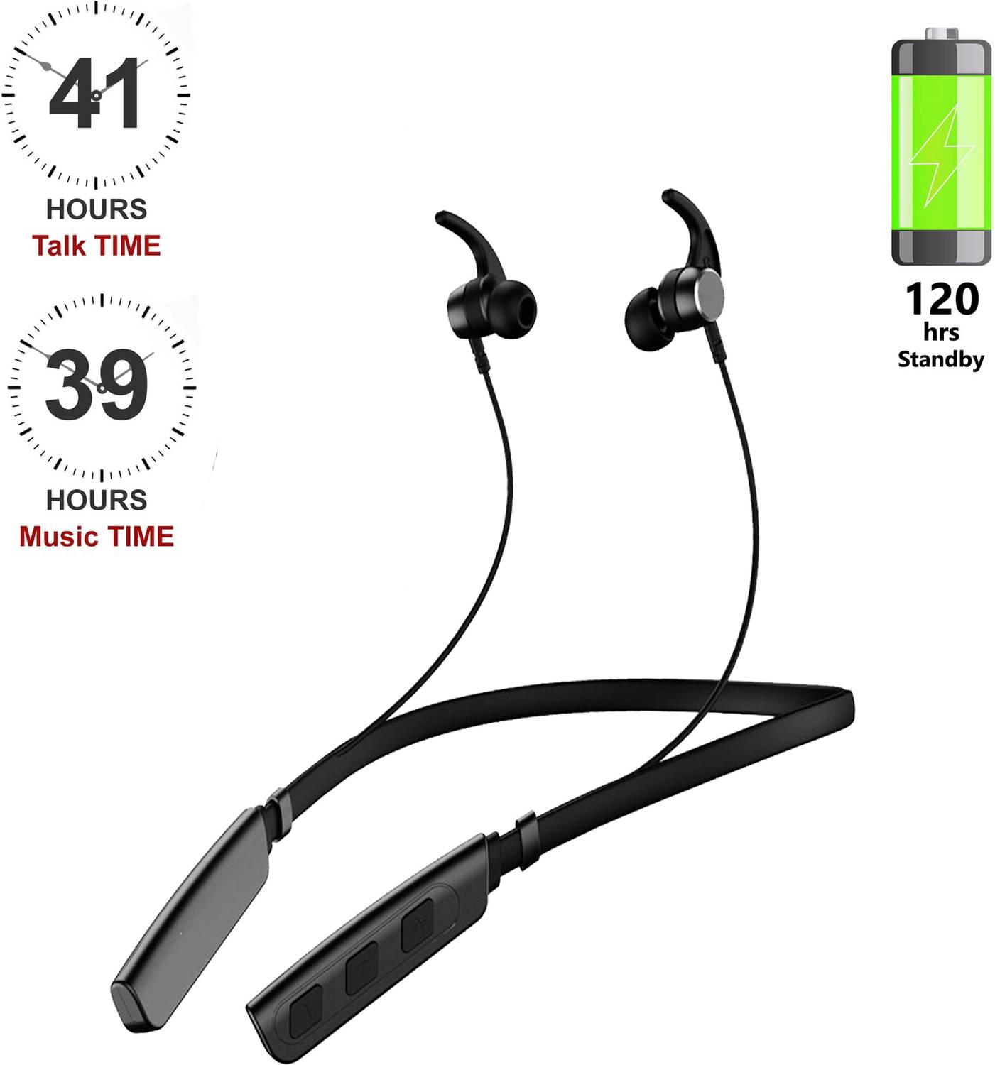 TABARET Deep Bass Bluetooth Neckband Wireless Neckband Clear So