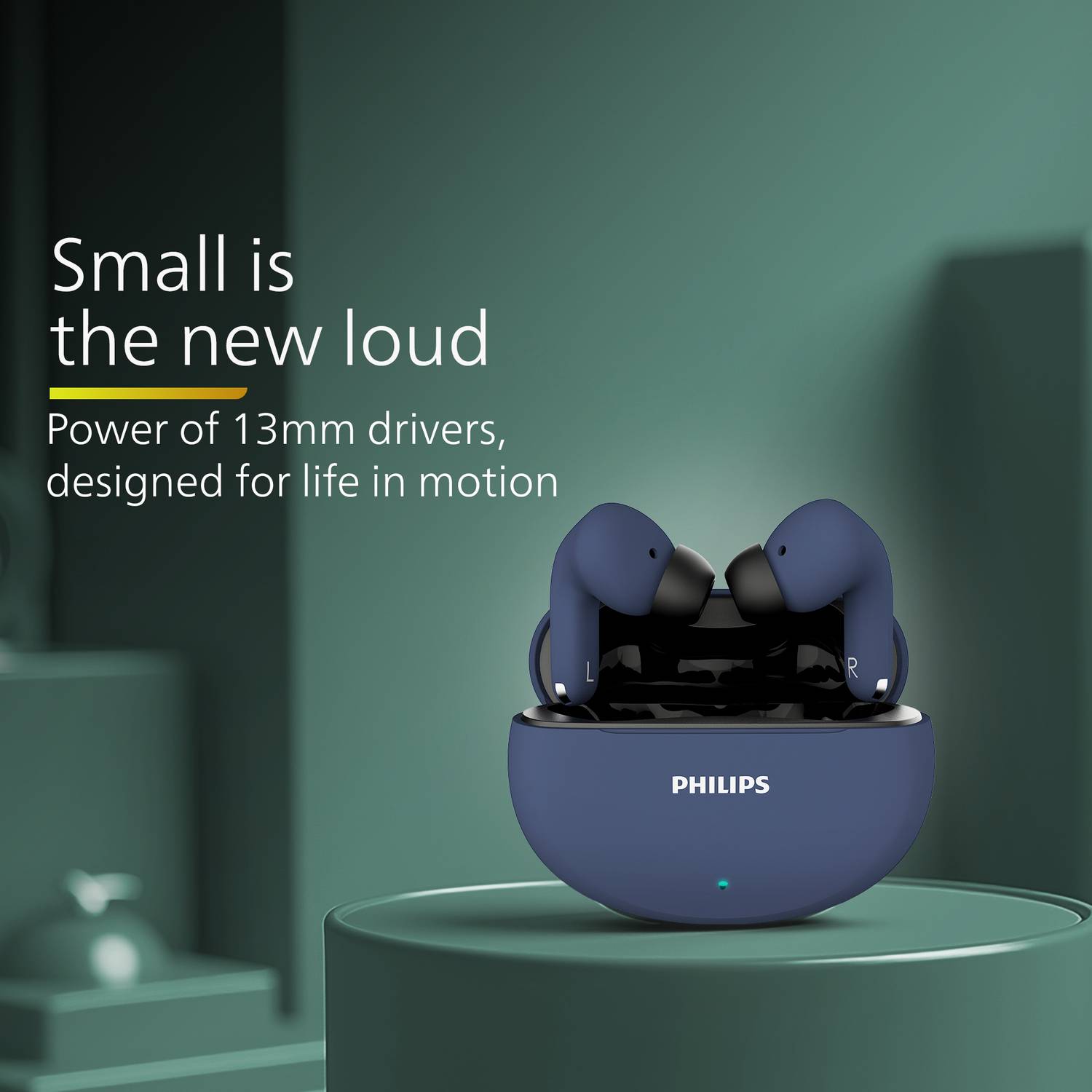 PHILIPS TAT1269 TWS Earbuds, 40H Playtime, BT 5.4, IPX5, Cosmic Blue - Image 2