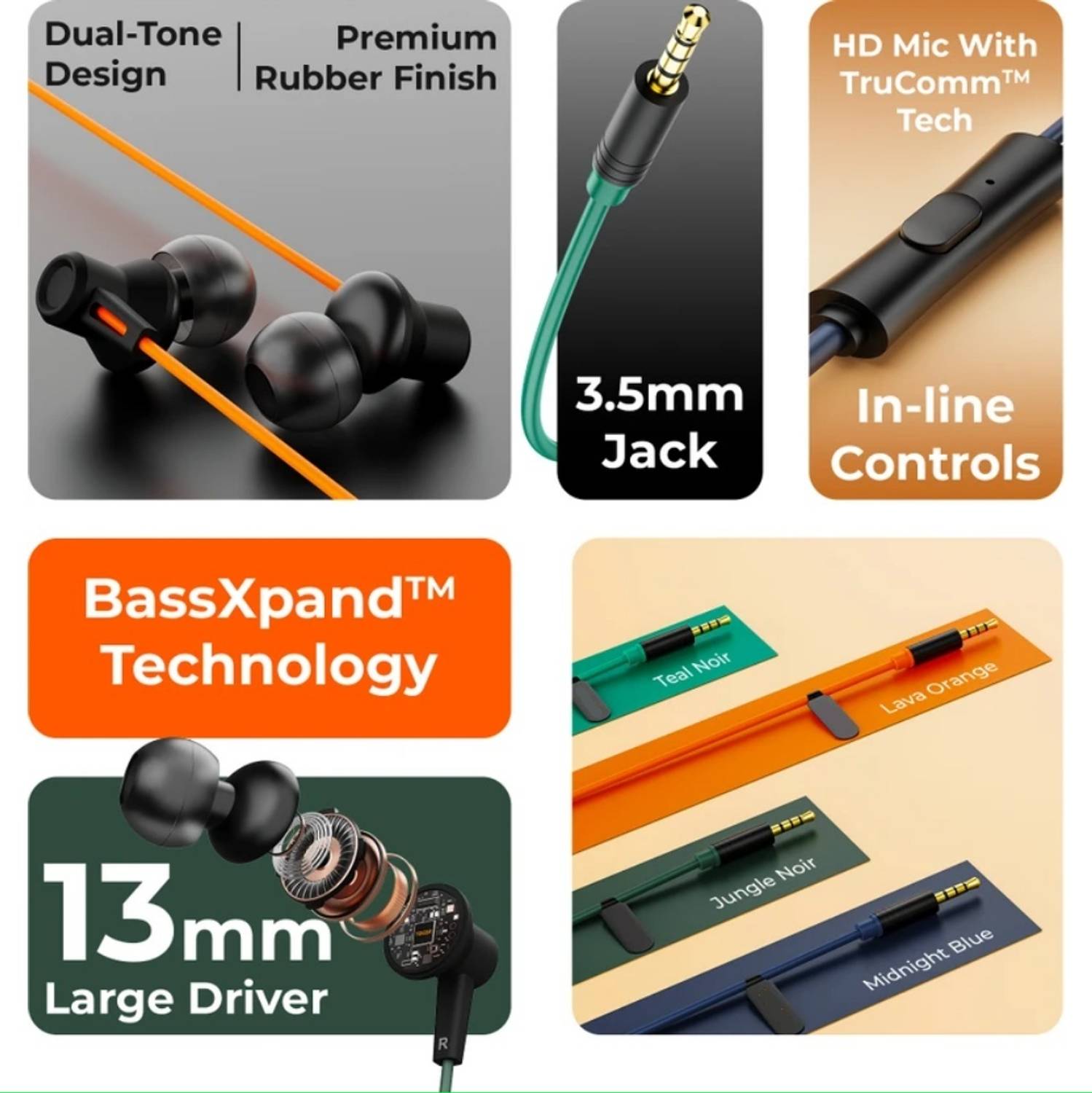 RD Telinet 3.5mm Jack Wired Earphones - Image 2