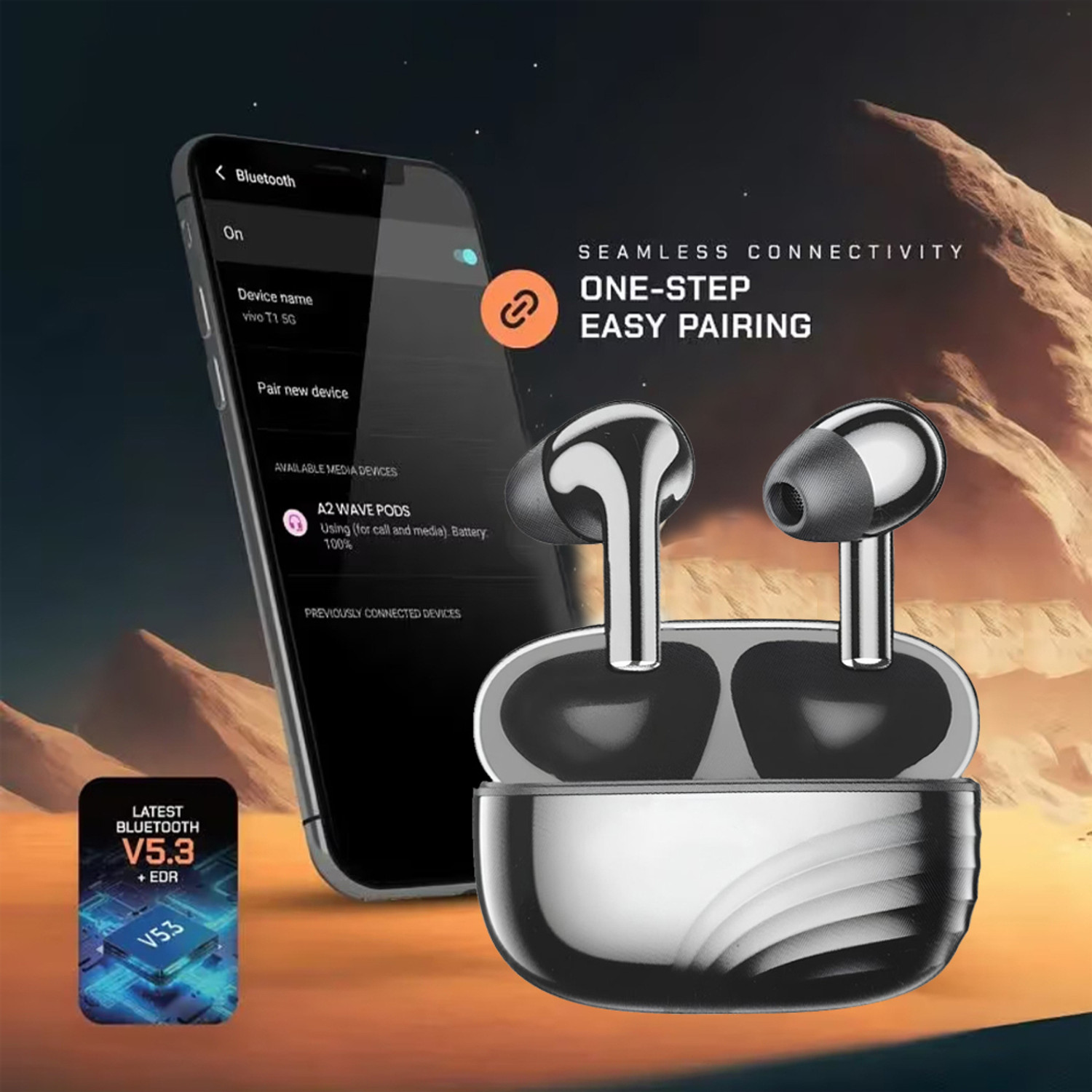 Image of CIHROX Earbuds CR-68pro with 40Hr Playback, 13mm Drivers, Rich Bass, Fast Charging-11 Bluetooth