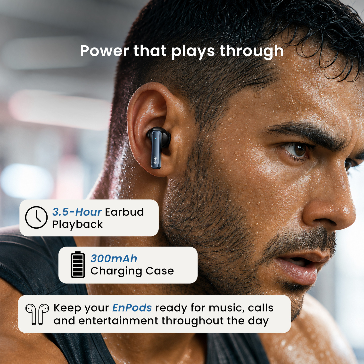 Image of EVM EnPods with Superior Bass, Immersive Sound, HD Calling Mic, 10m Wireless Range Bluetooth