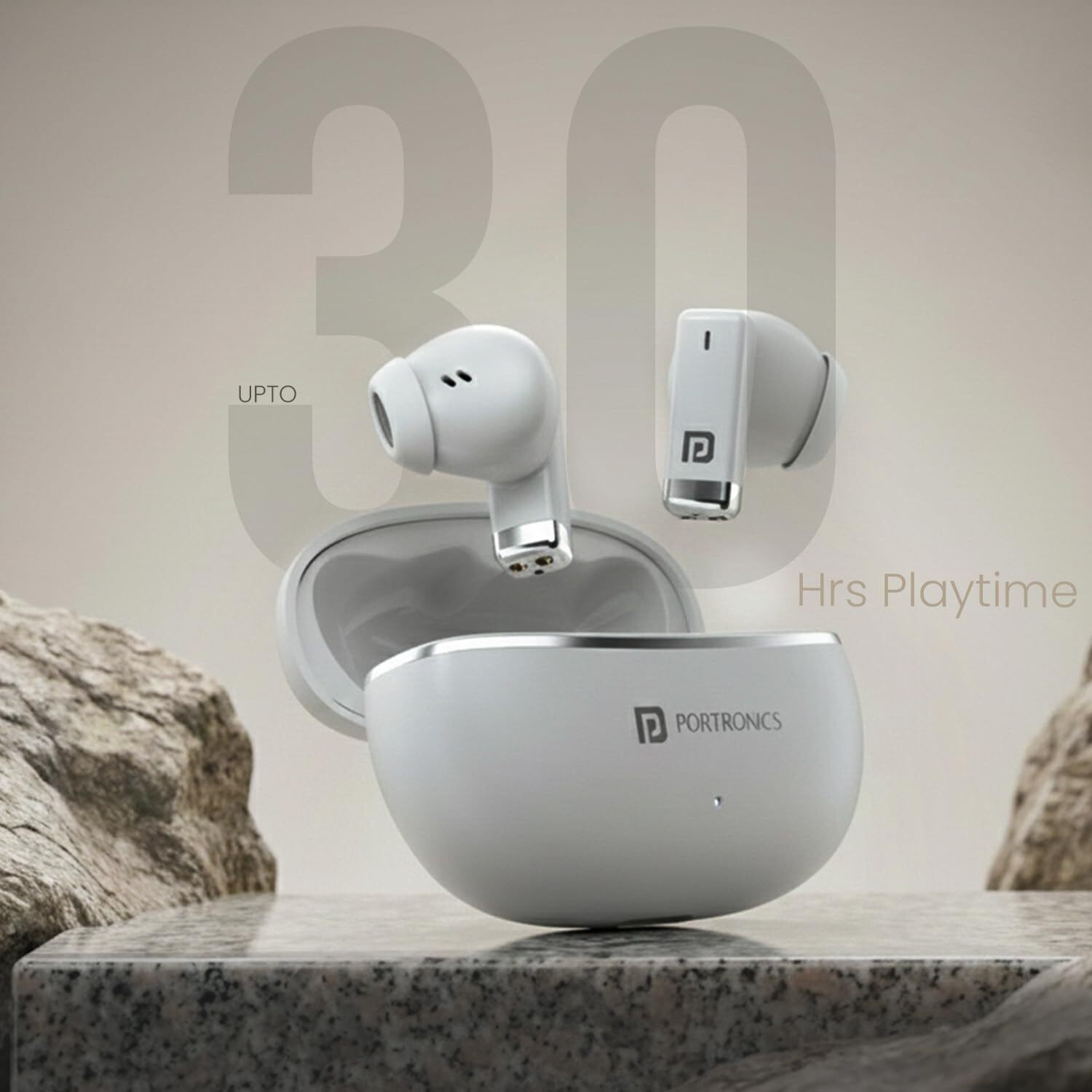 Image of Portronics Twins one In Ear Earbuds with Deep Bass,30 Hours Playtime,Game /Music Mode,BT 6.0 Bluetooth