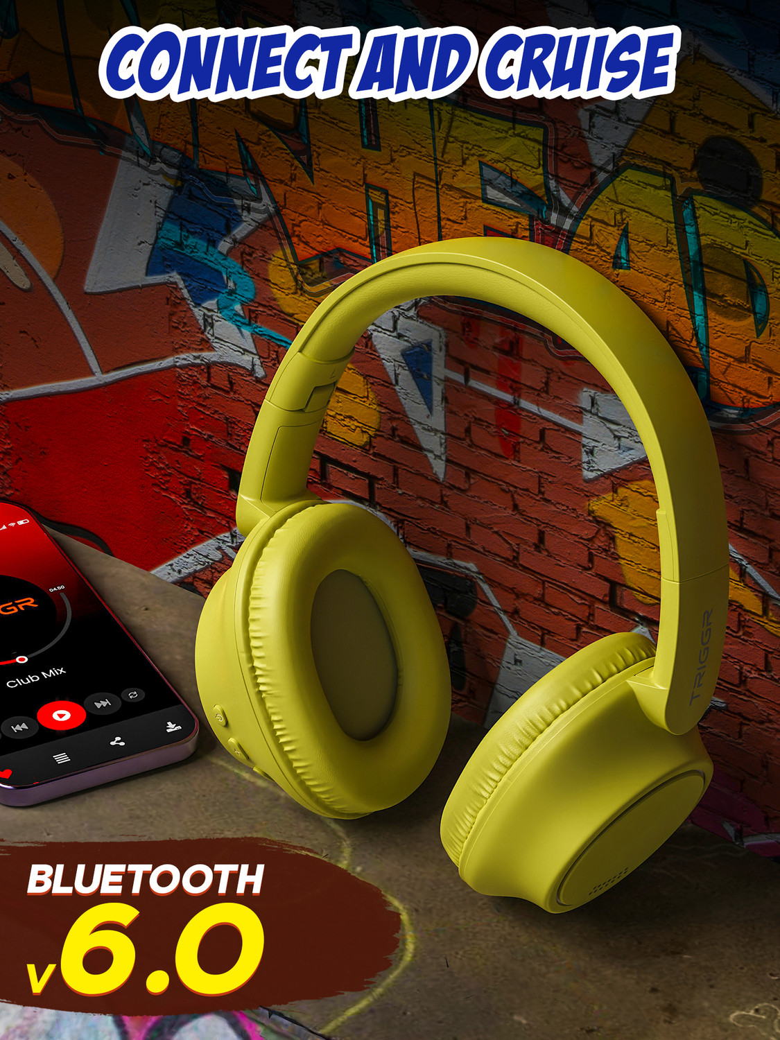 Image of TRIGGR Punkheadz Z4 with 50H Battery, Dual Pairing, 40mm Drivers, Gaming Mode, BT v6.0 Bluetooth