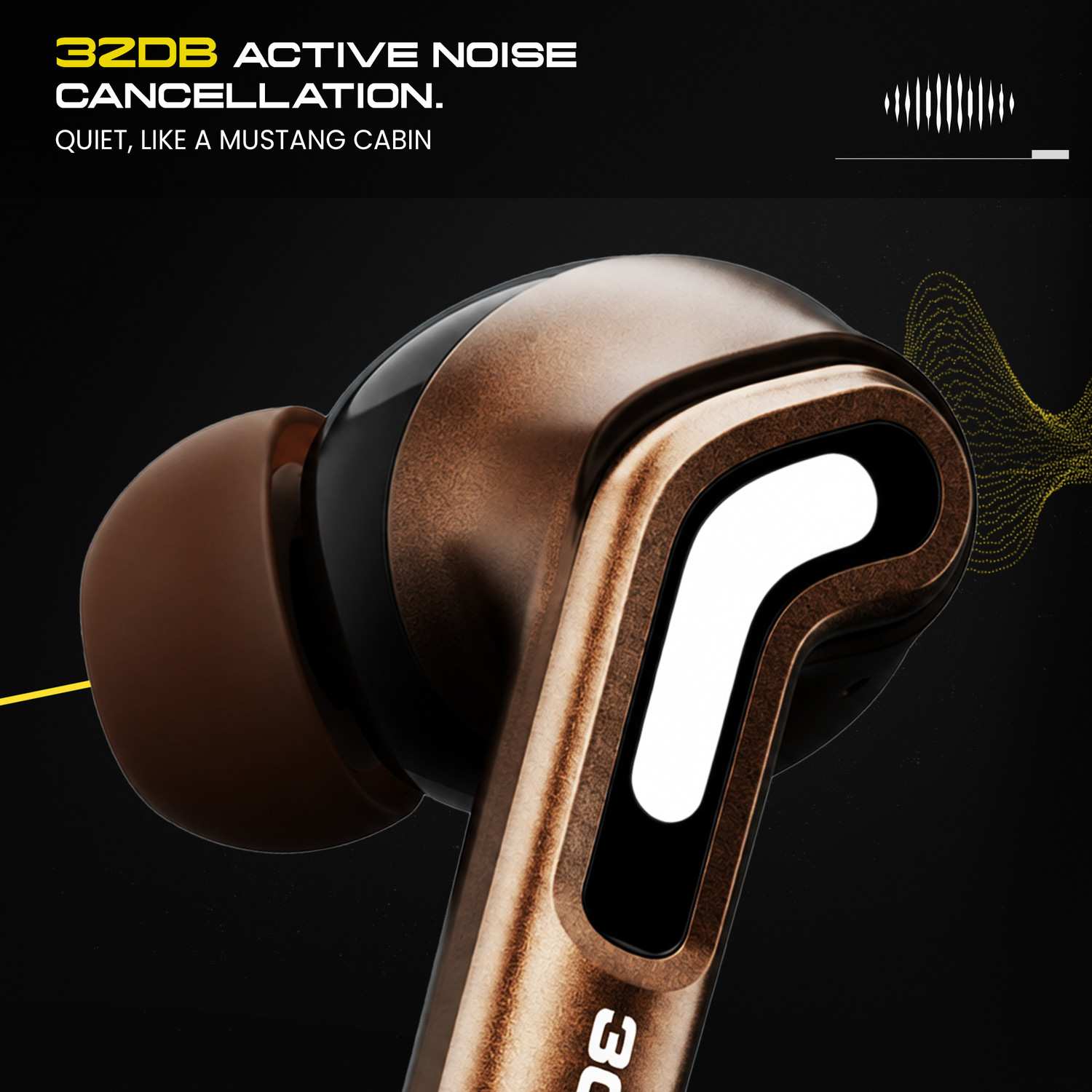 Image of GOBOULT Mustang Nitro 32dB ANC, 72Hrs Playtime, Quad Mic ENC, 13mm Drivers Bluetooth