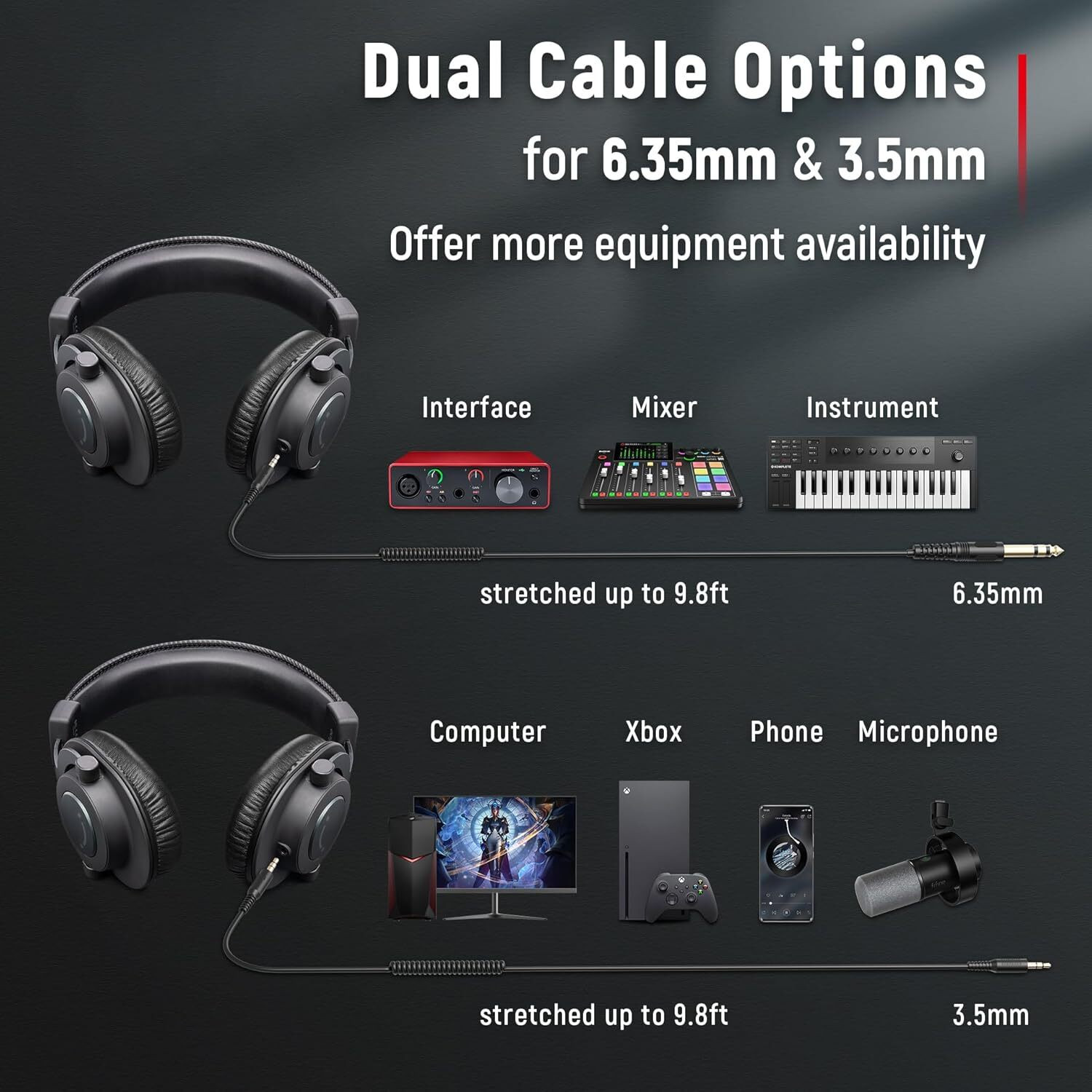Image of Fifine (OPEN BOX) H8 Studio Monitoring Over-Ear (PC /Mixer) Wired