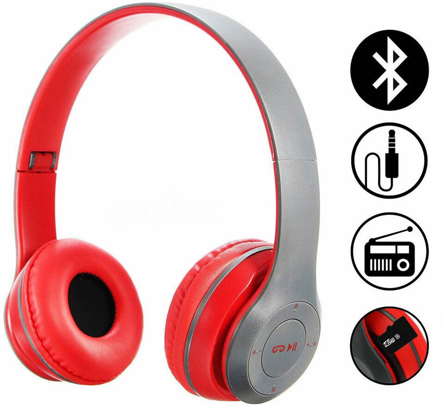 Worricow Bluetooth Headphones with HD Bass, SD Card Slot Bluetooth & Wired Headset Bluetooth