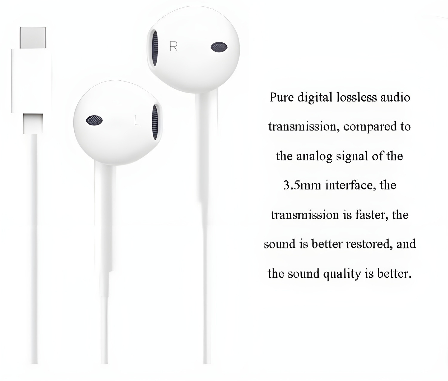 Image of Bxeno Type C Handsfree with Mic for Nothing Phone 2A /Nothing Phone 2 /Phone 1[16] Wired Headset (White, In the Ear)