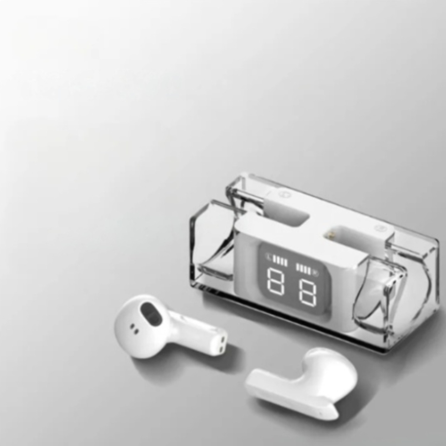 Image of techtree TWS Bluetooth Headphones with LED Case Bluetooth