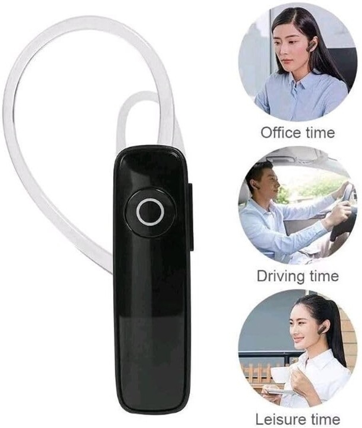 Image of KAYCEEE BT Mono Ear Hook Headset Bluetooth Headset (Black, On the Ear)