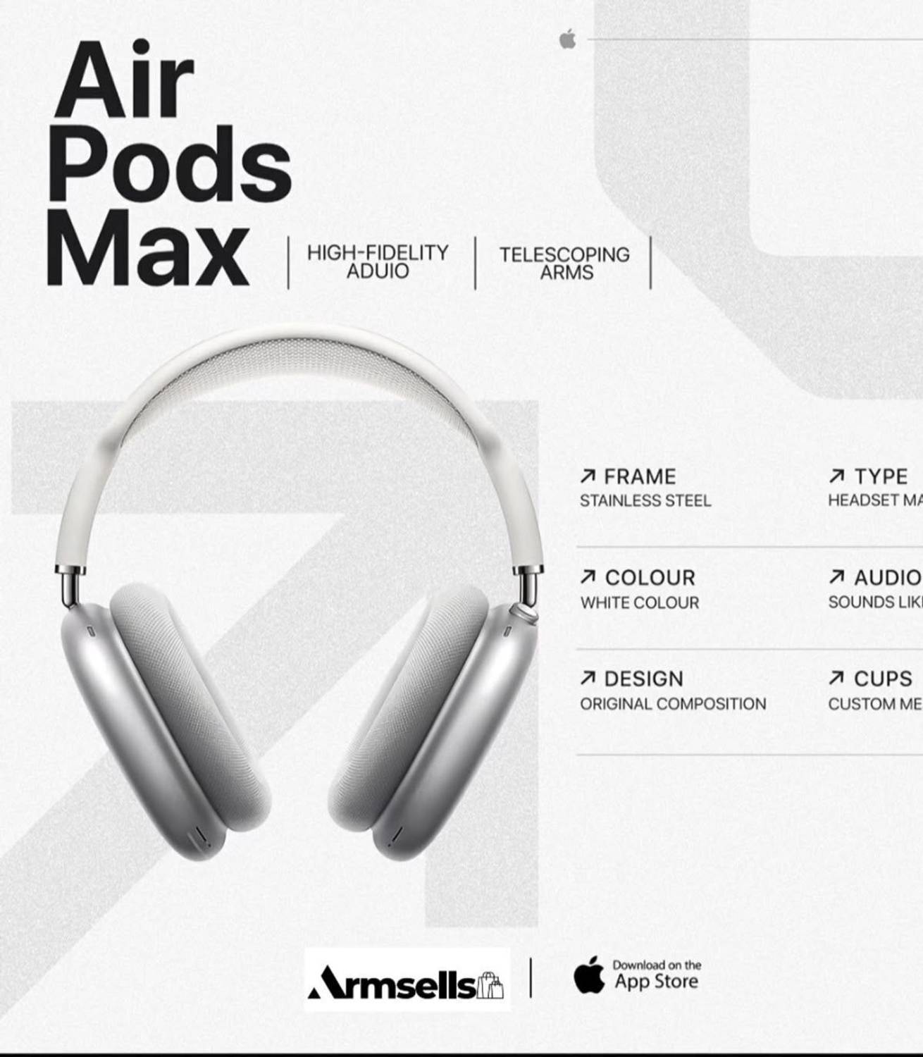 storebyme Airwave Max XR White Wireless Headphones