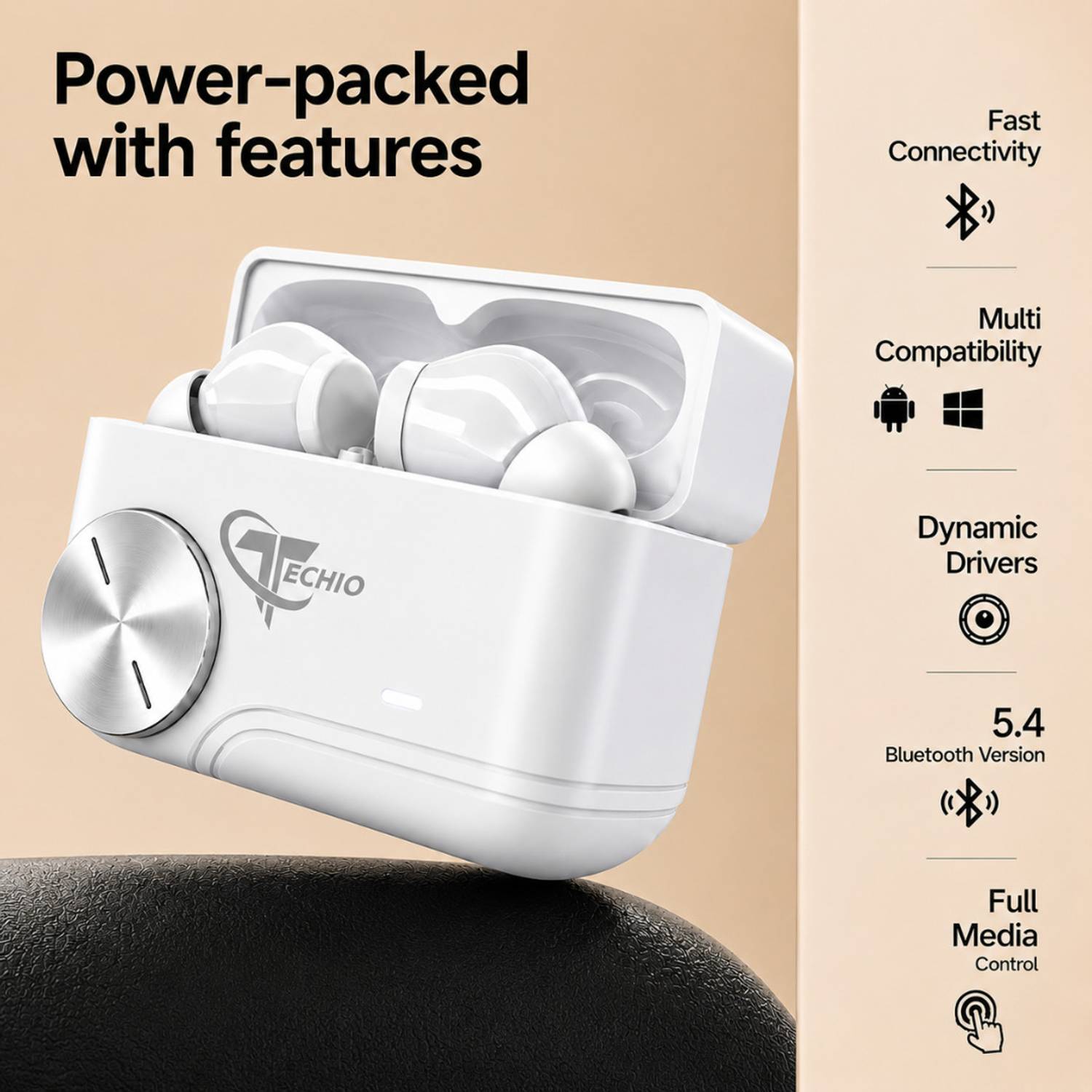 TECHIO AirBeats Wireless Earbuds - Image 2